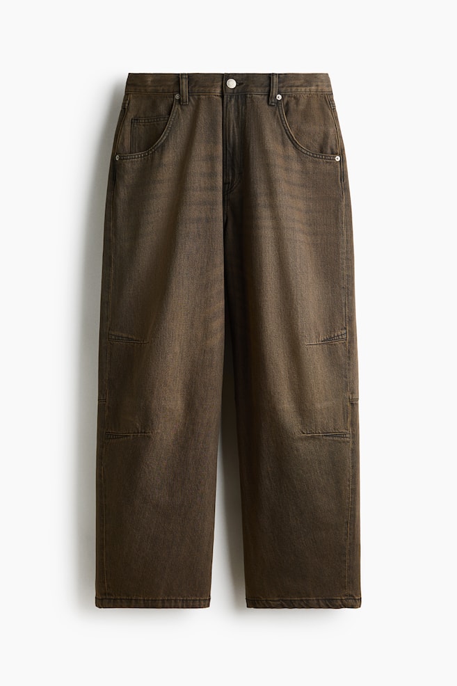 Baggy Jeans - Washed denim brown/Dark beige - 1