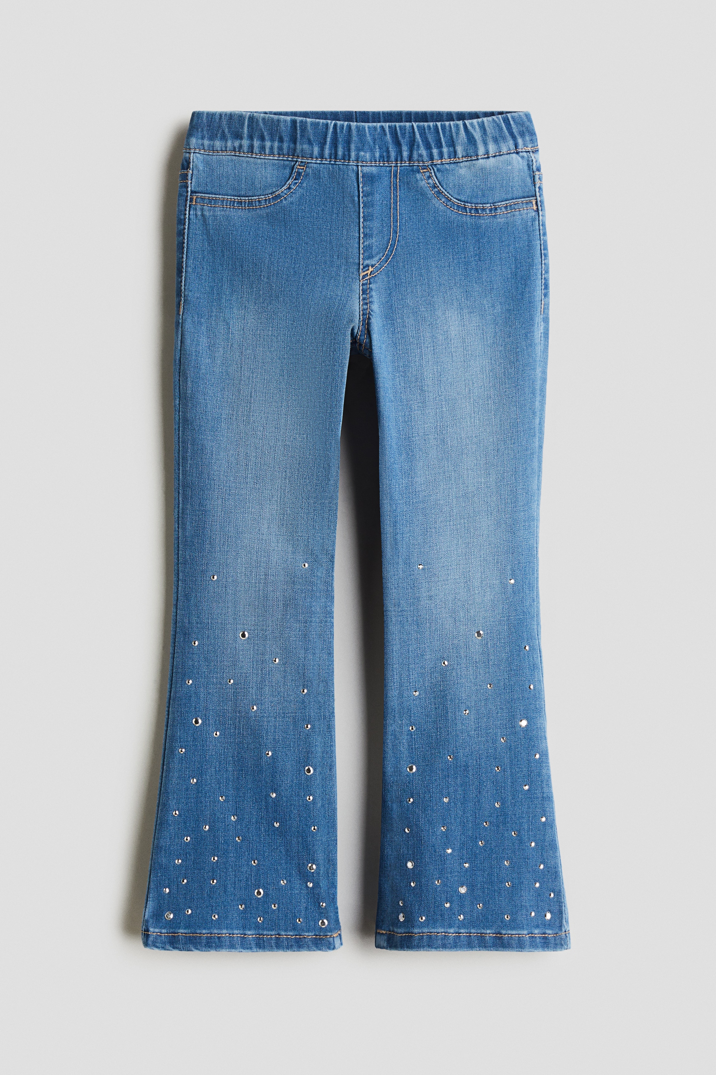 Denimblå Utsmyckade jeggings - Size: 110 (4-5Y)  - H&M
