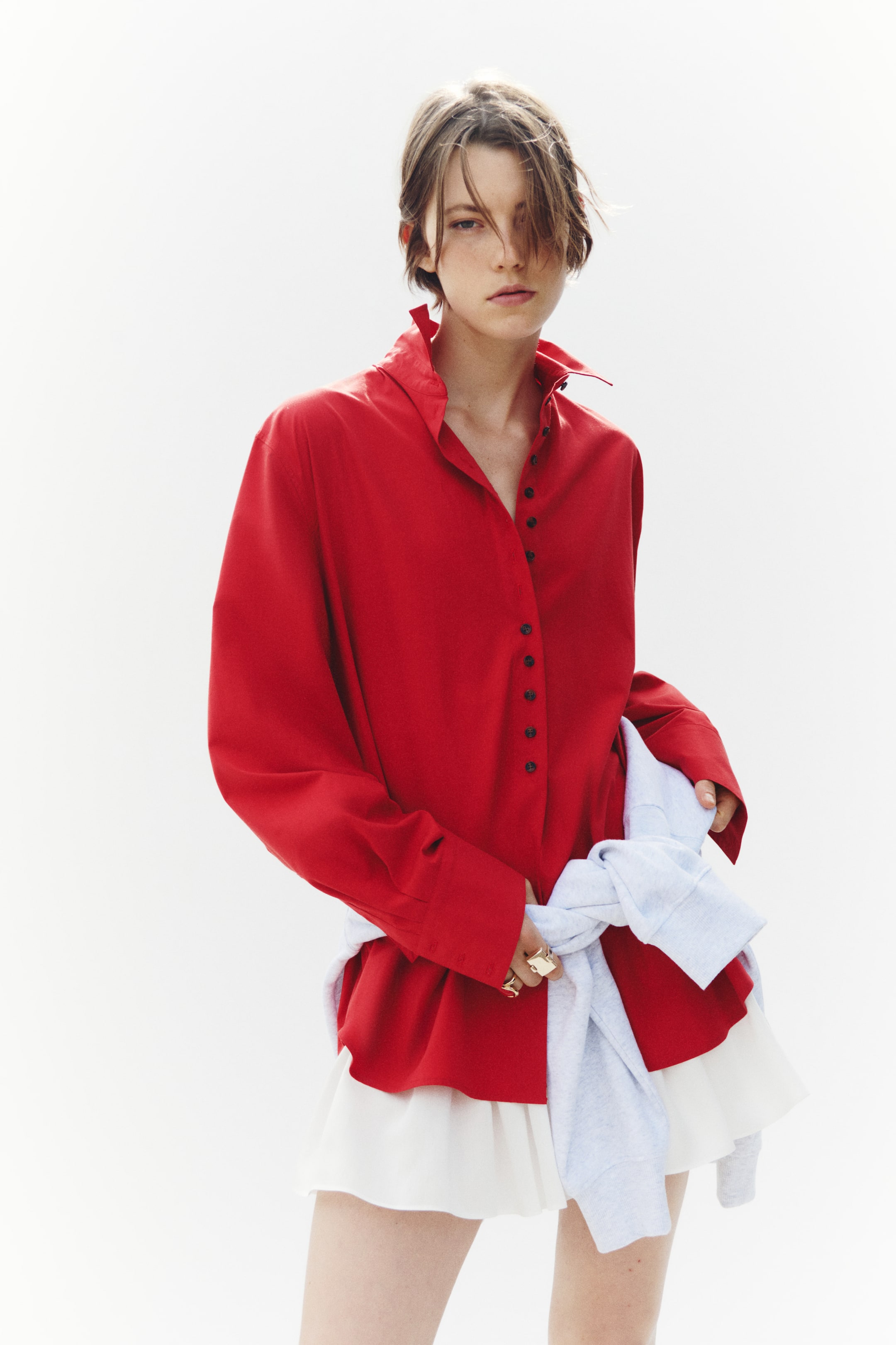 Agrandir l'image: Chemise oversize en modal mélangé - Rouge - FEMME | H&M FR 1