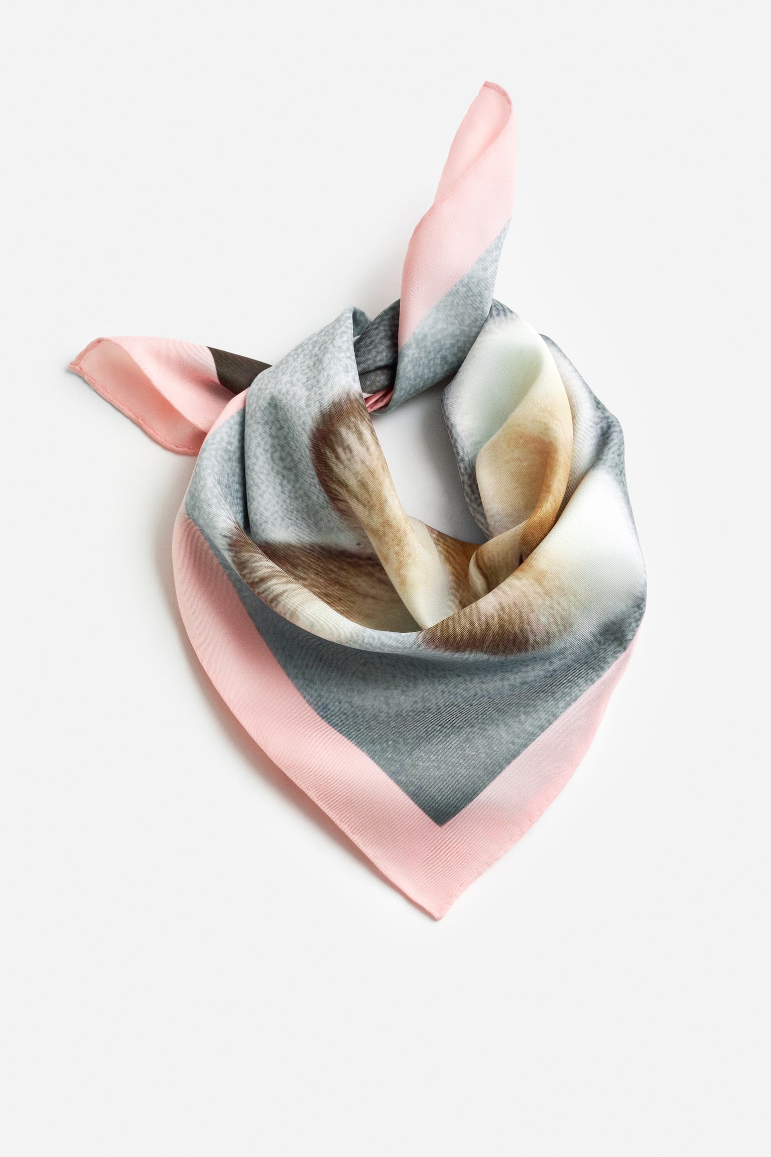 Printed scarf - Light pink/Light beige - 1