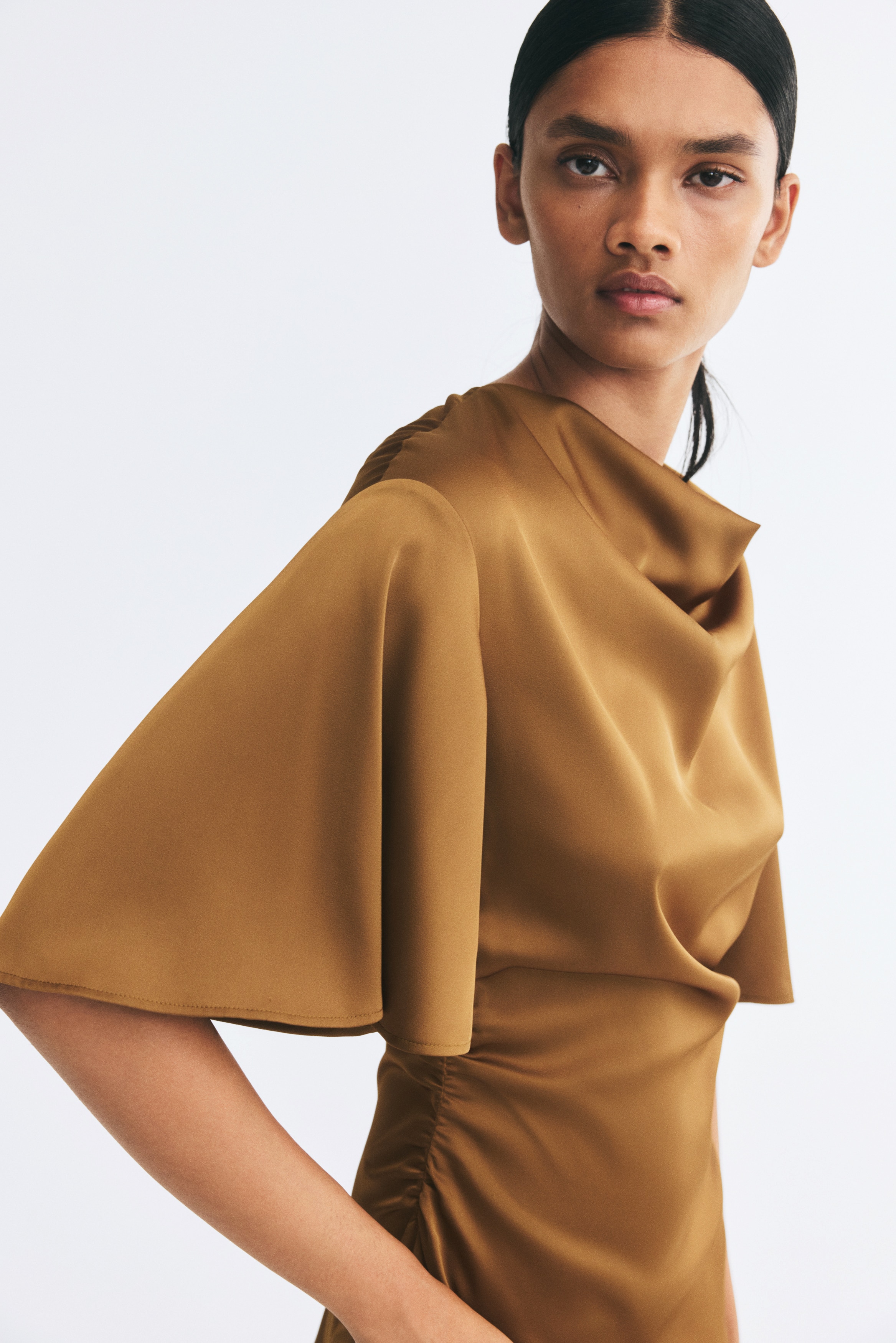 Draped Satin Dress thumbnail 3