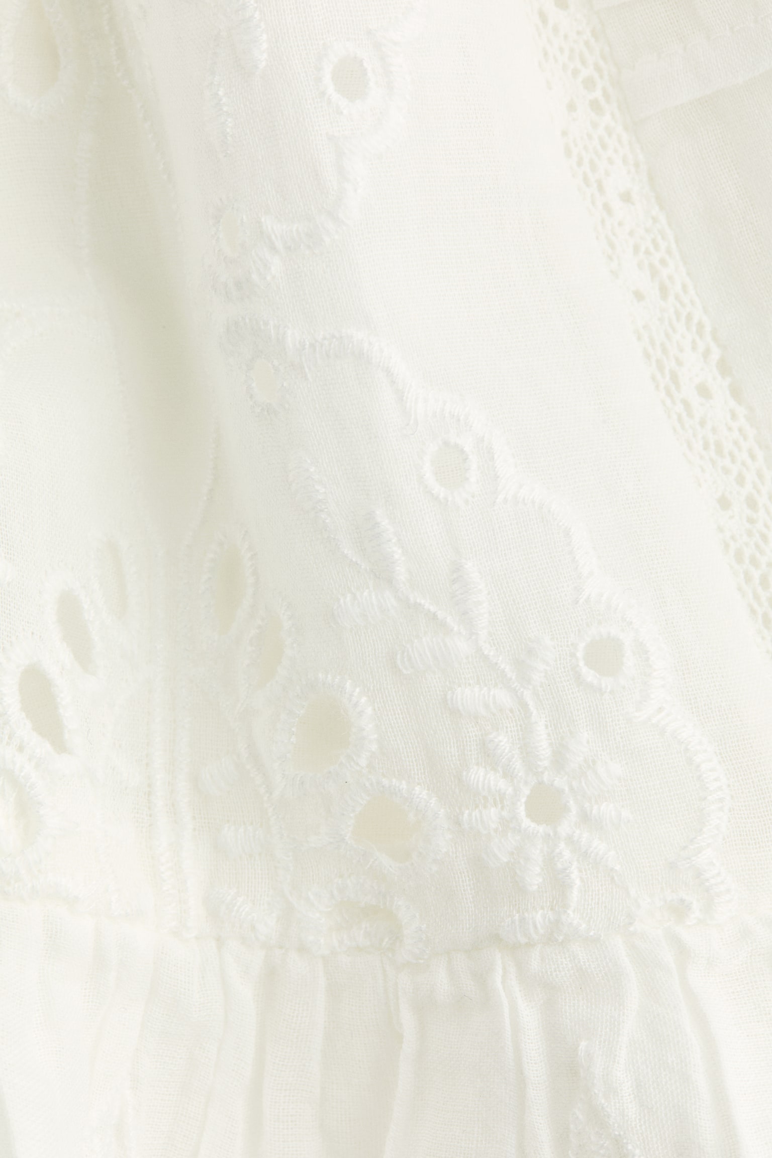 Женское платье H&M Cotton with Eyelet Embroidery, цвет: Кремовый — фото 5