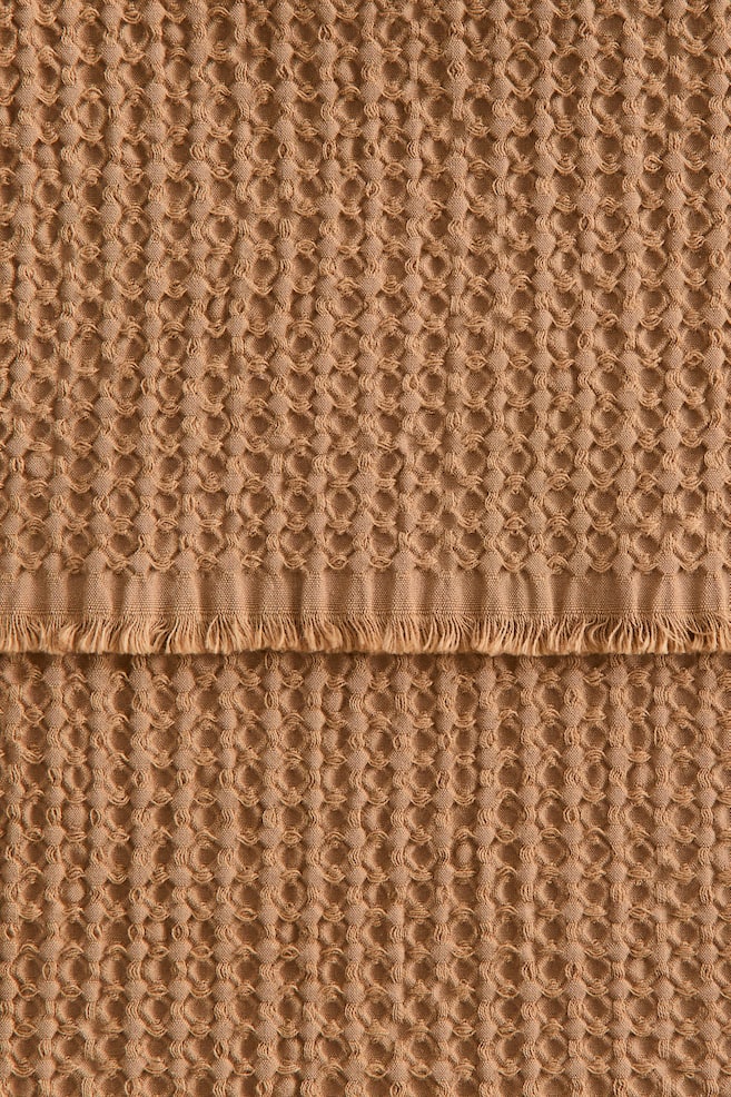 Waffled Bath Towel-Dark beige - 4