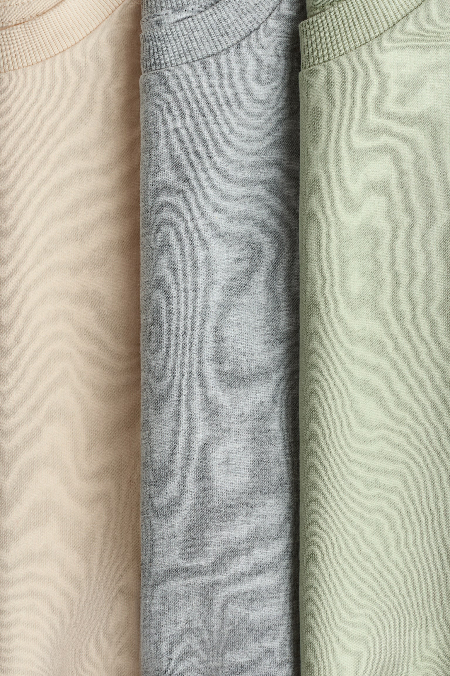 3-pack cotton sweatshirts - Light green/Grey/Beige/Dark brown/Beige/Black/Light blue/Dark grey/Black/Brown/Dusty green/Dark blue - 2