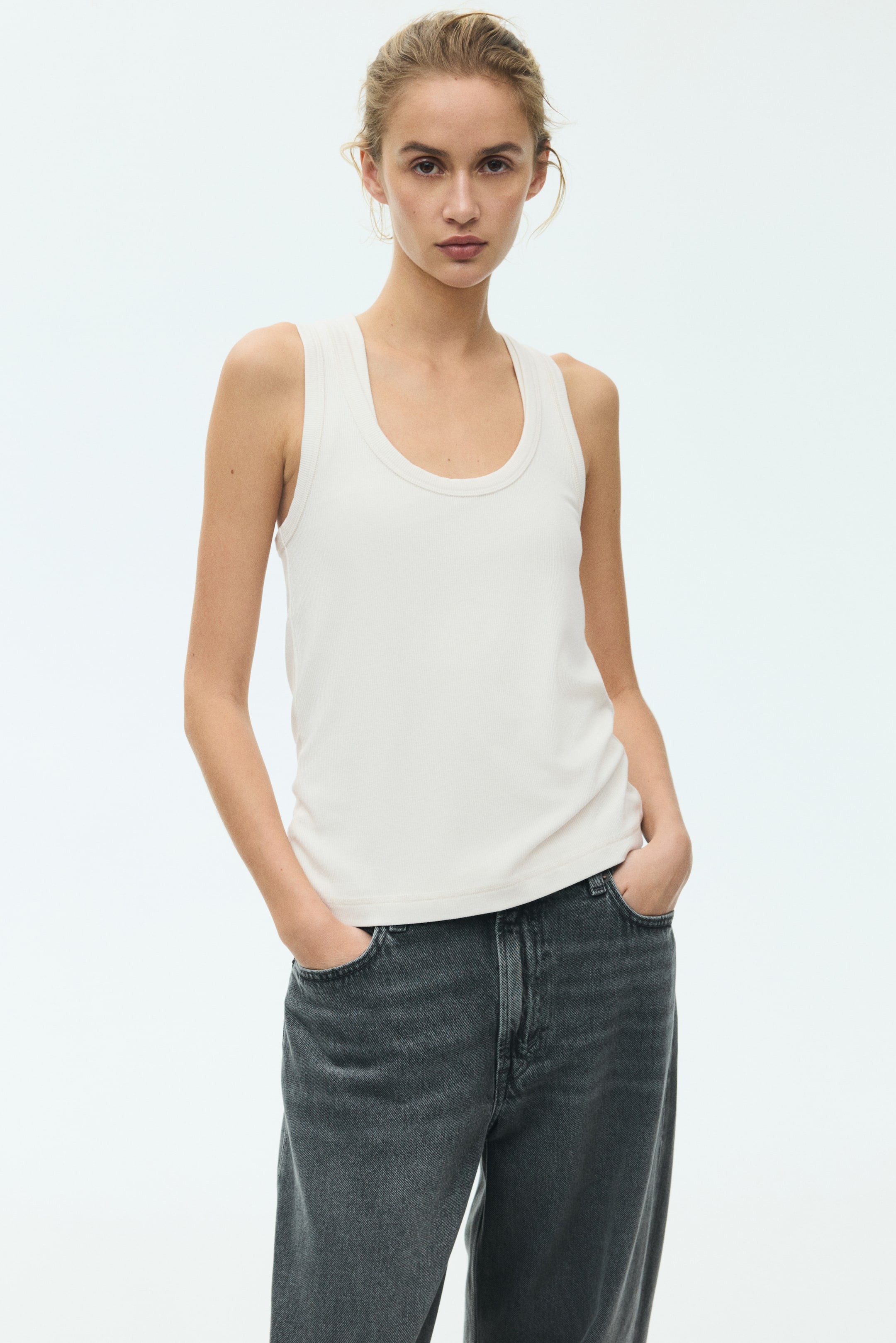 Ribbed Viscose Tank Top