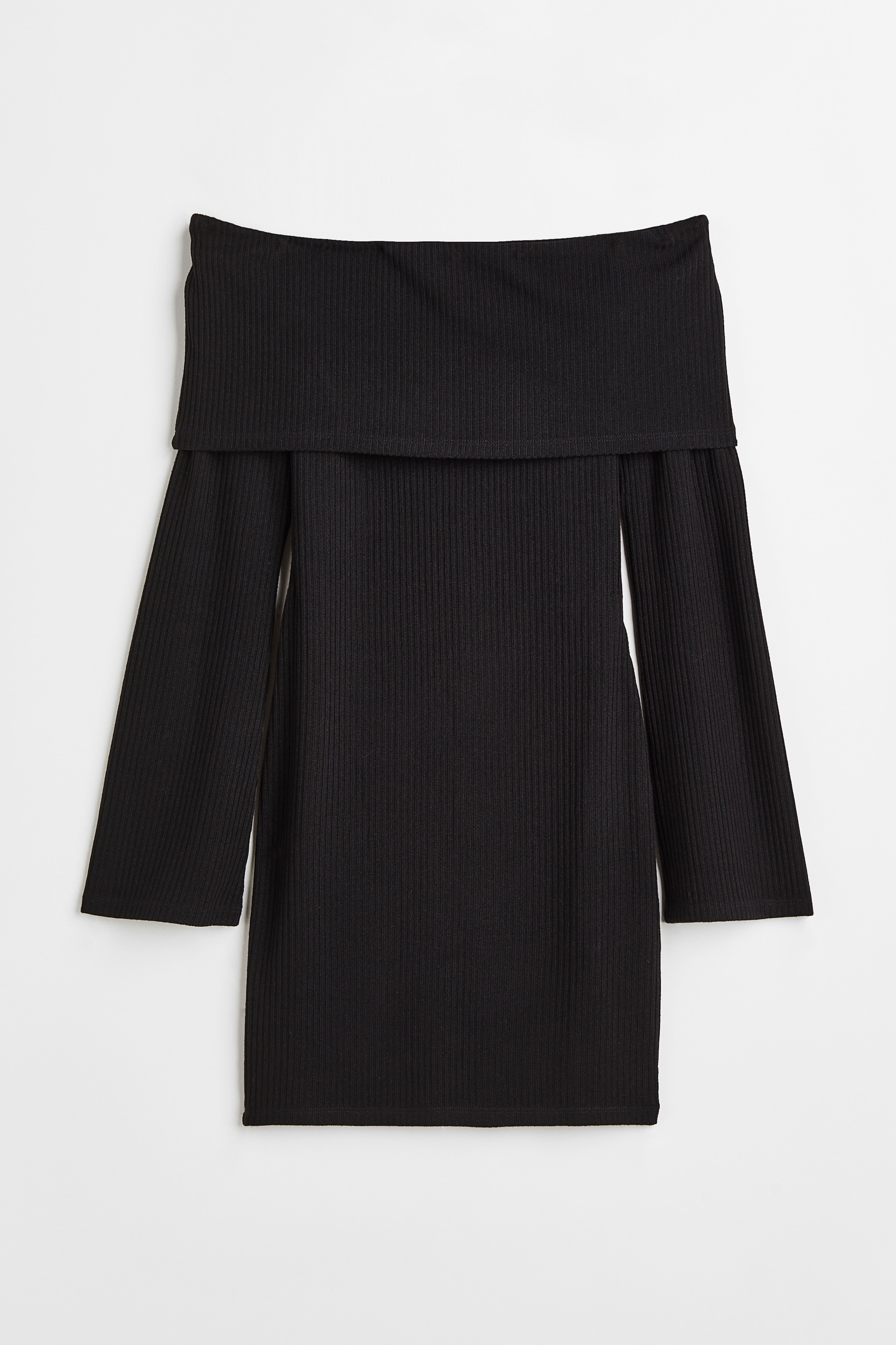 H&m black off shoulder dress best sale