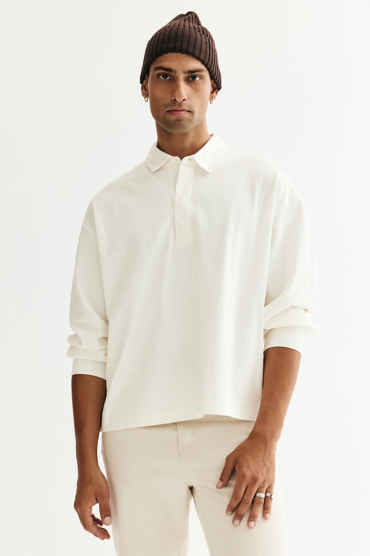 ルーズフィット コットンポロシャツ - ホワイト - Men | H&M JP