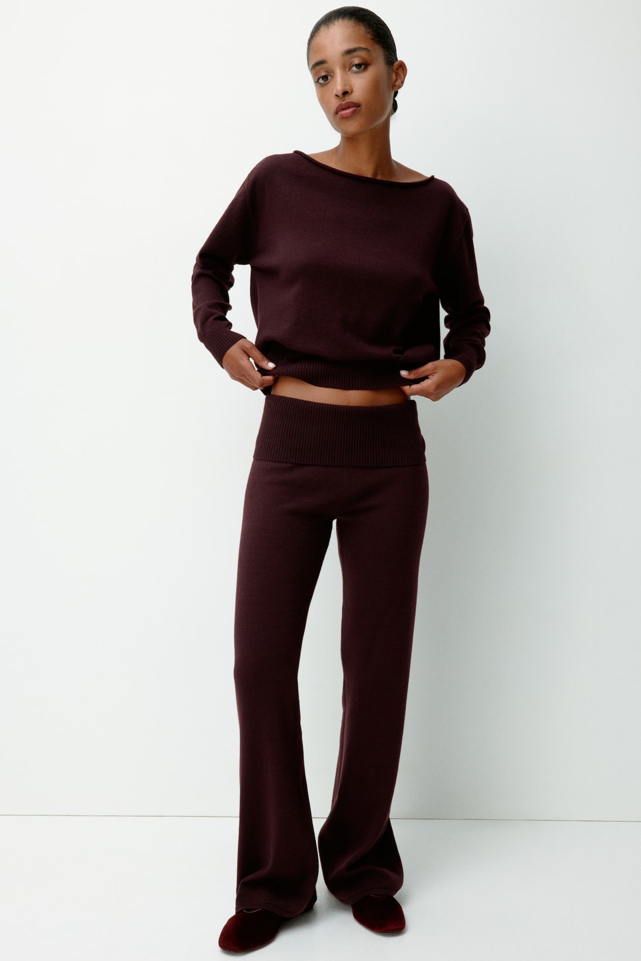 Knit Yoga Pants - Burgundy - Ladies | H&M US