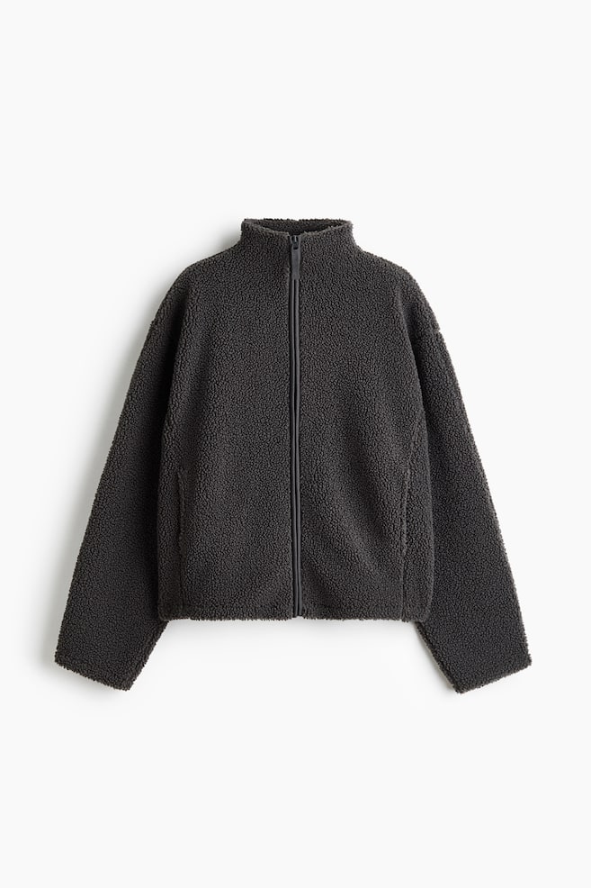 Teddy jacket - Dark grey/Burgundy/Cream - 1