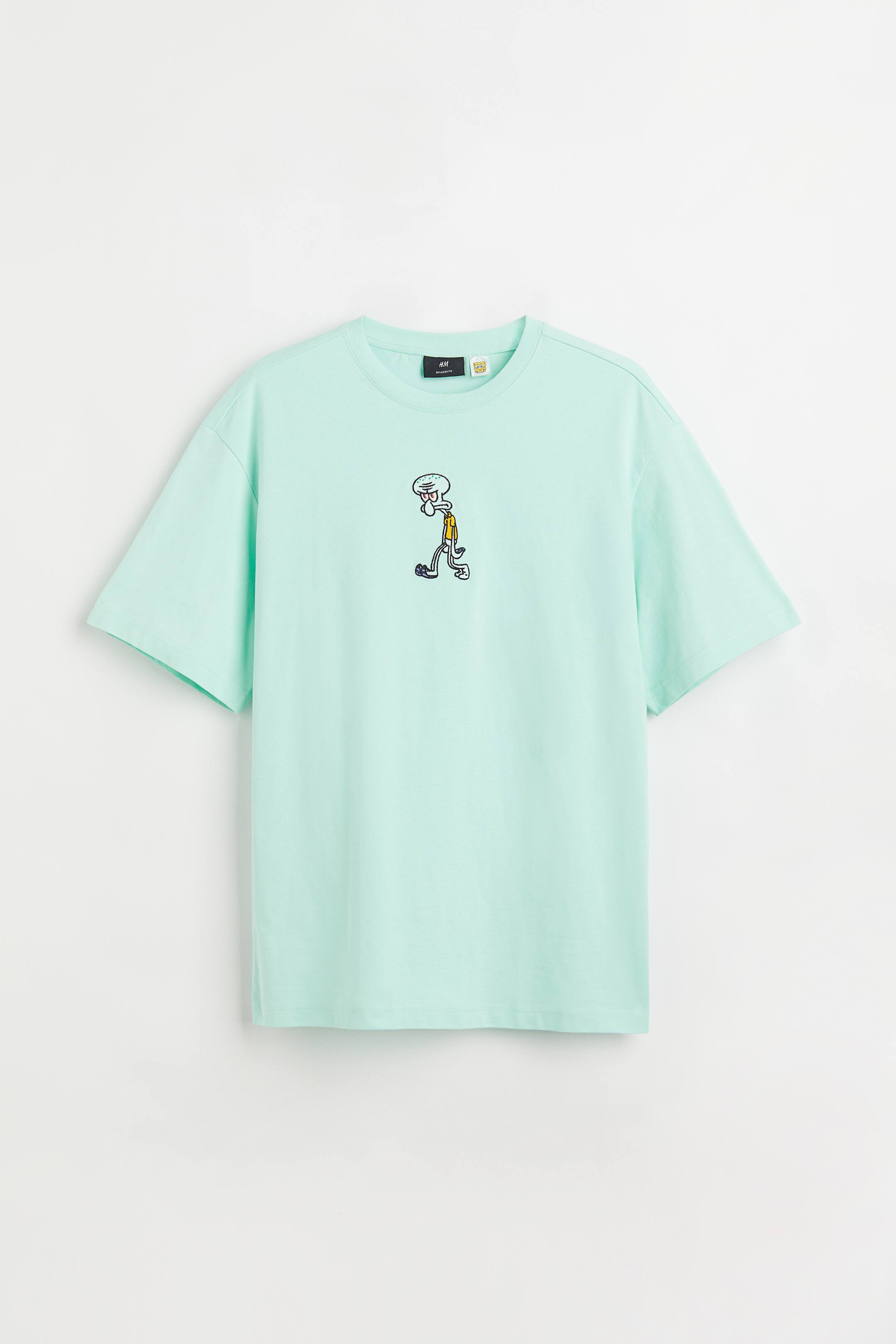 查看大圖: 寬鬆剪裁T恤 - 土耳其藍/海綿寶寶 - Men | H&M 1