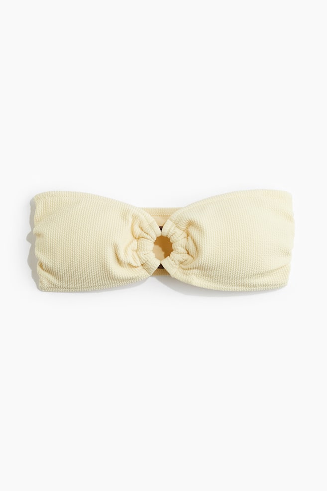 Padded bandeau bikini top - Light yellow/Light dusty green - 1