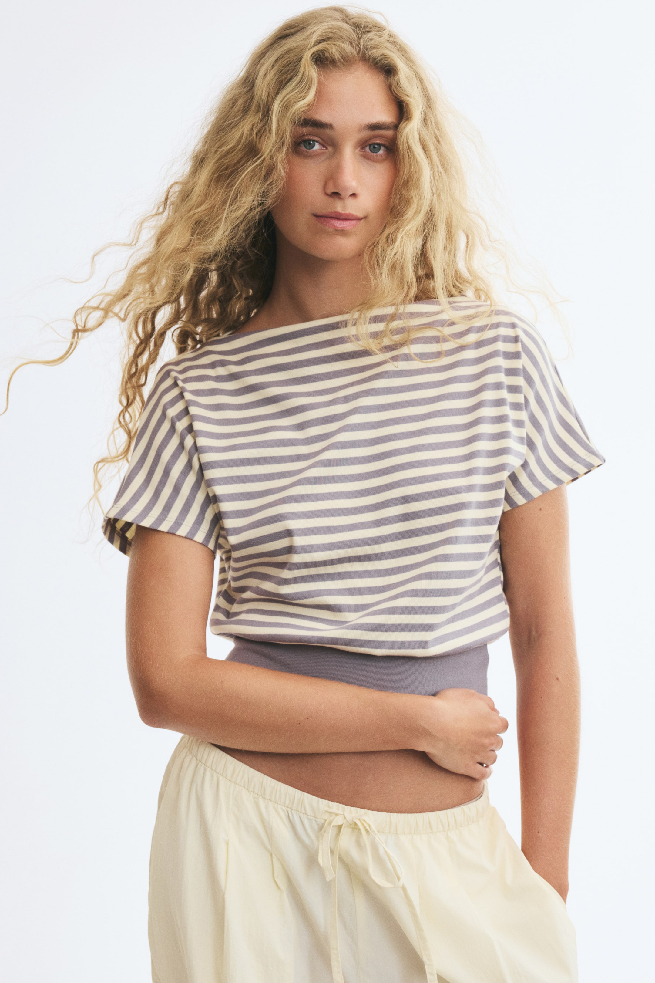 Boat-Neck Cotton Top