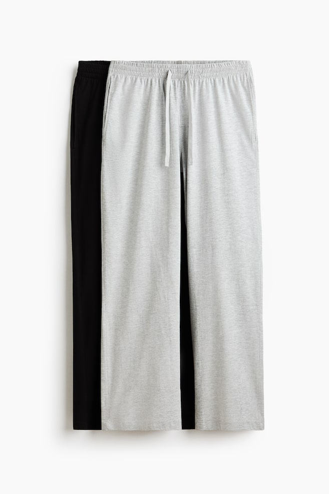 2-Pack Regular-Fit Cotton Sweatpants - Black/light gray melange/Navy blue/teal - 1