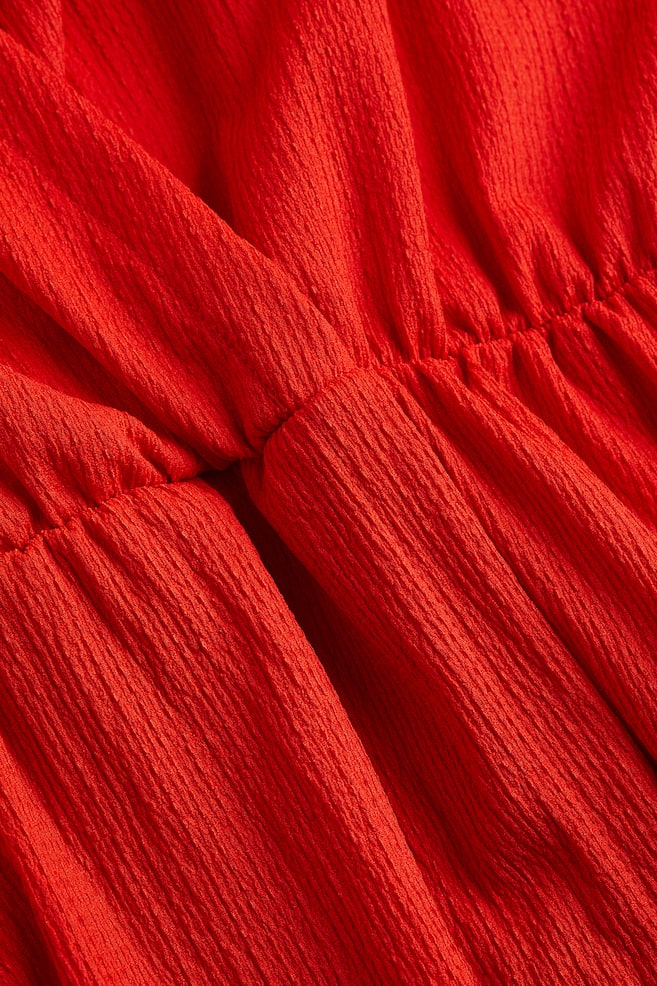Crinkled wrap dress - Red/Black/Coral/Patterned/White - 3