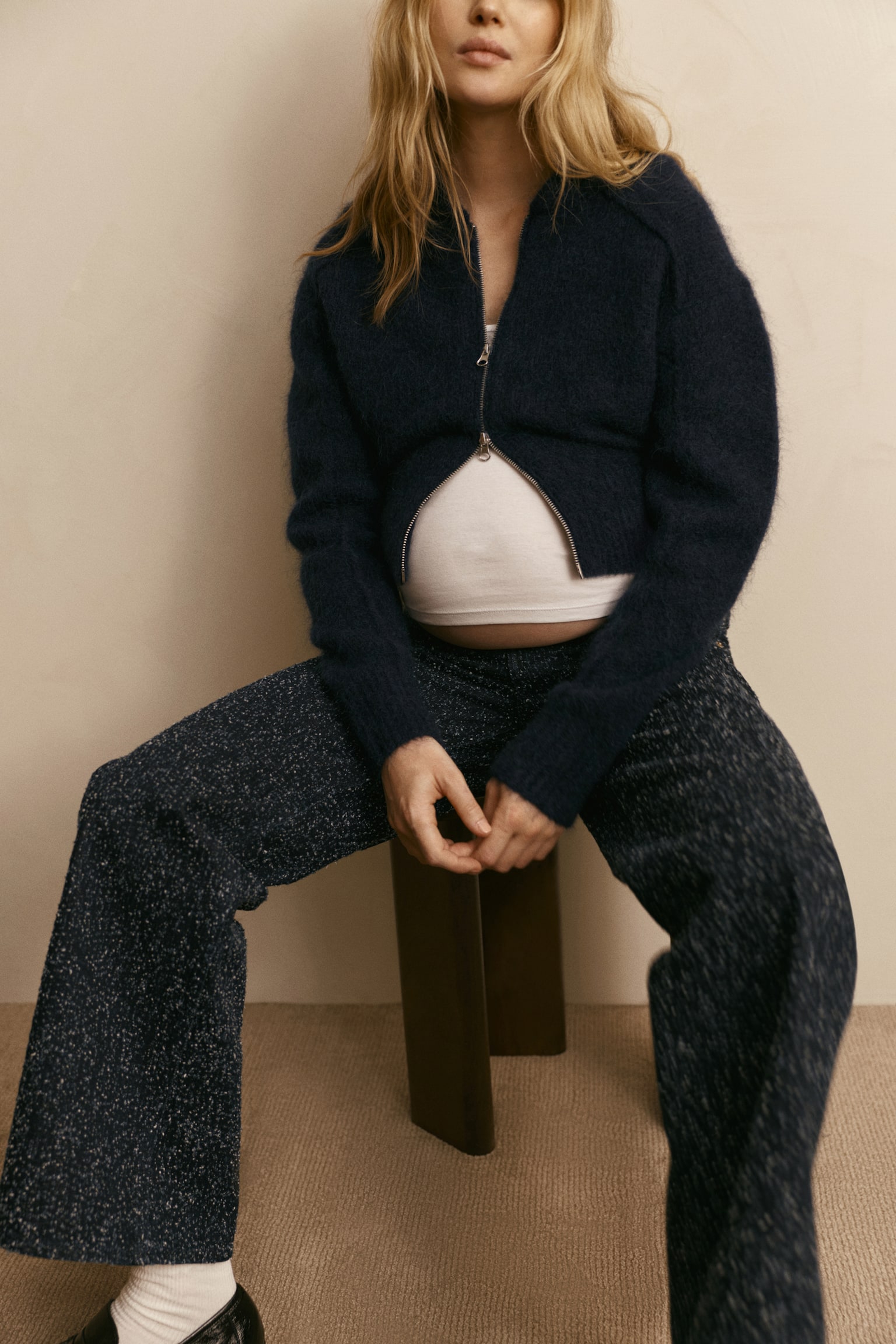 MAMA Before & After wide jeans - כחול ג'ינס כהה/אפור כהה - 3