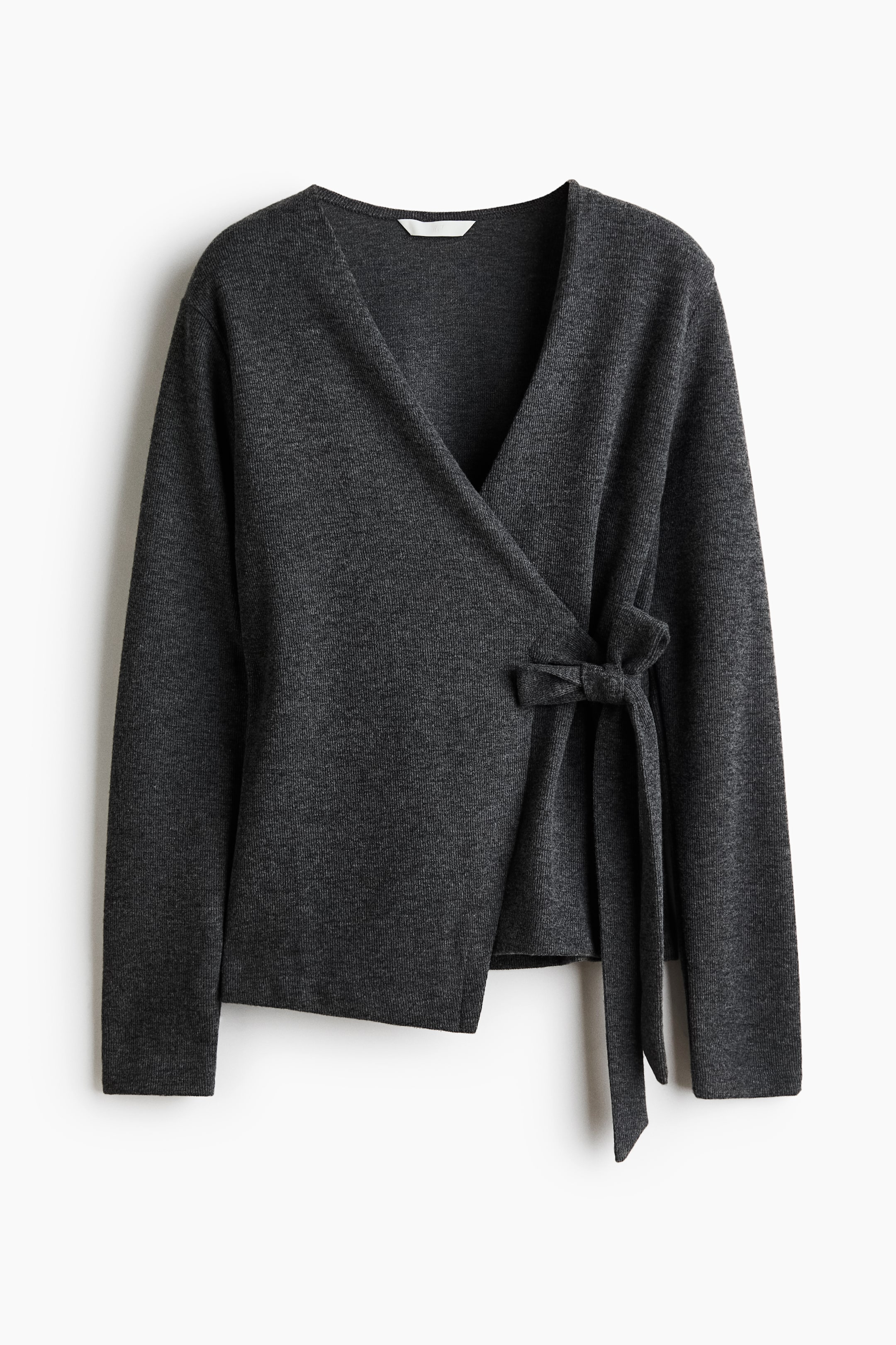 View larger image: Wrap cardigan - Dark grey marl - Ladies | H&M 1