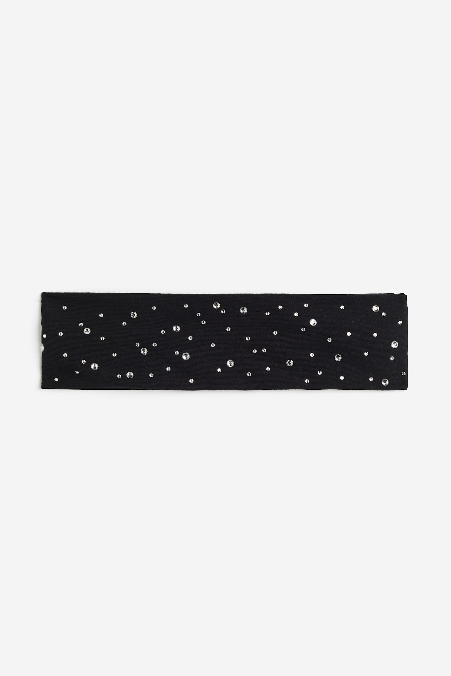 Tricot hoofdband met stras - Zwart