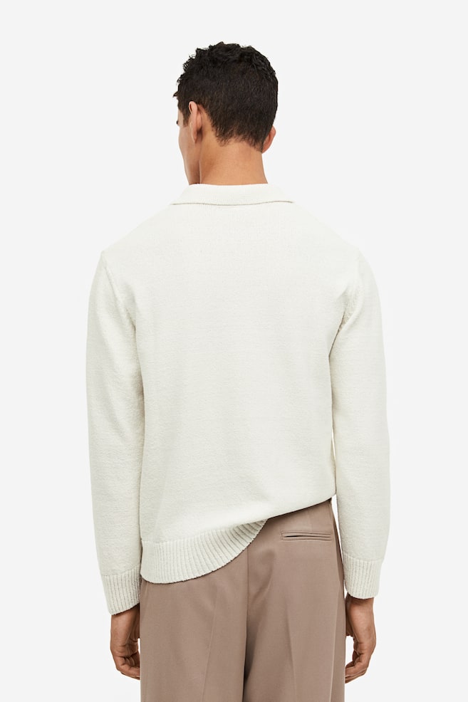 Regular Fit Fine-knit polo shirt - White - 6