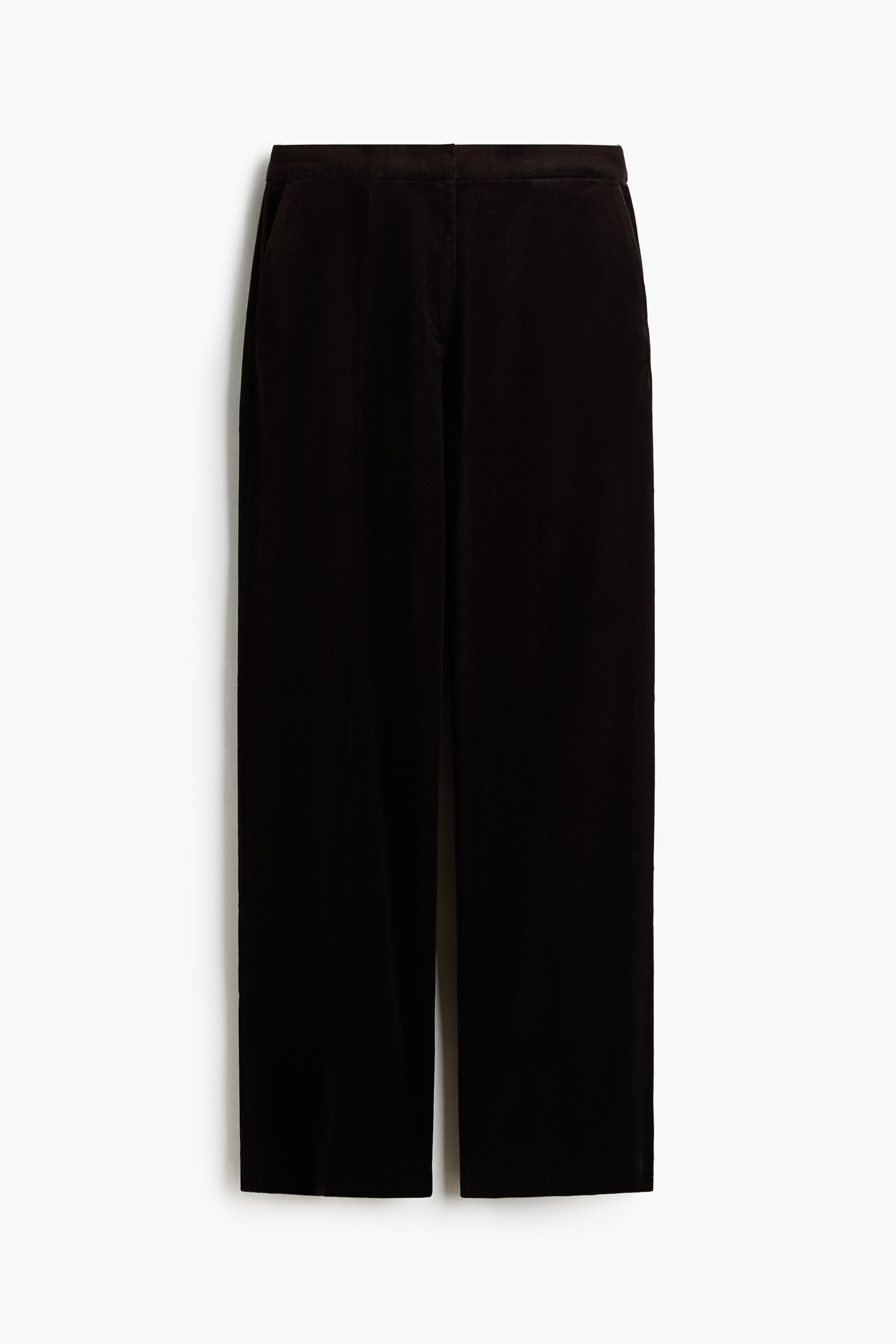 View larger image: Tailored velvet trousers - Dark brown - Ladies | H&M 1