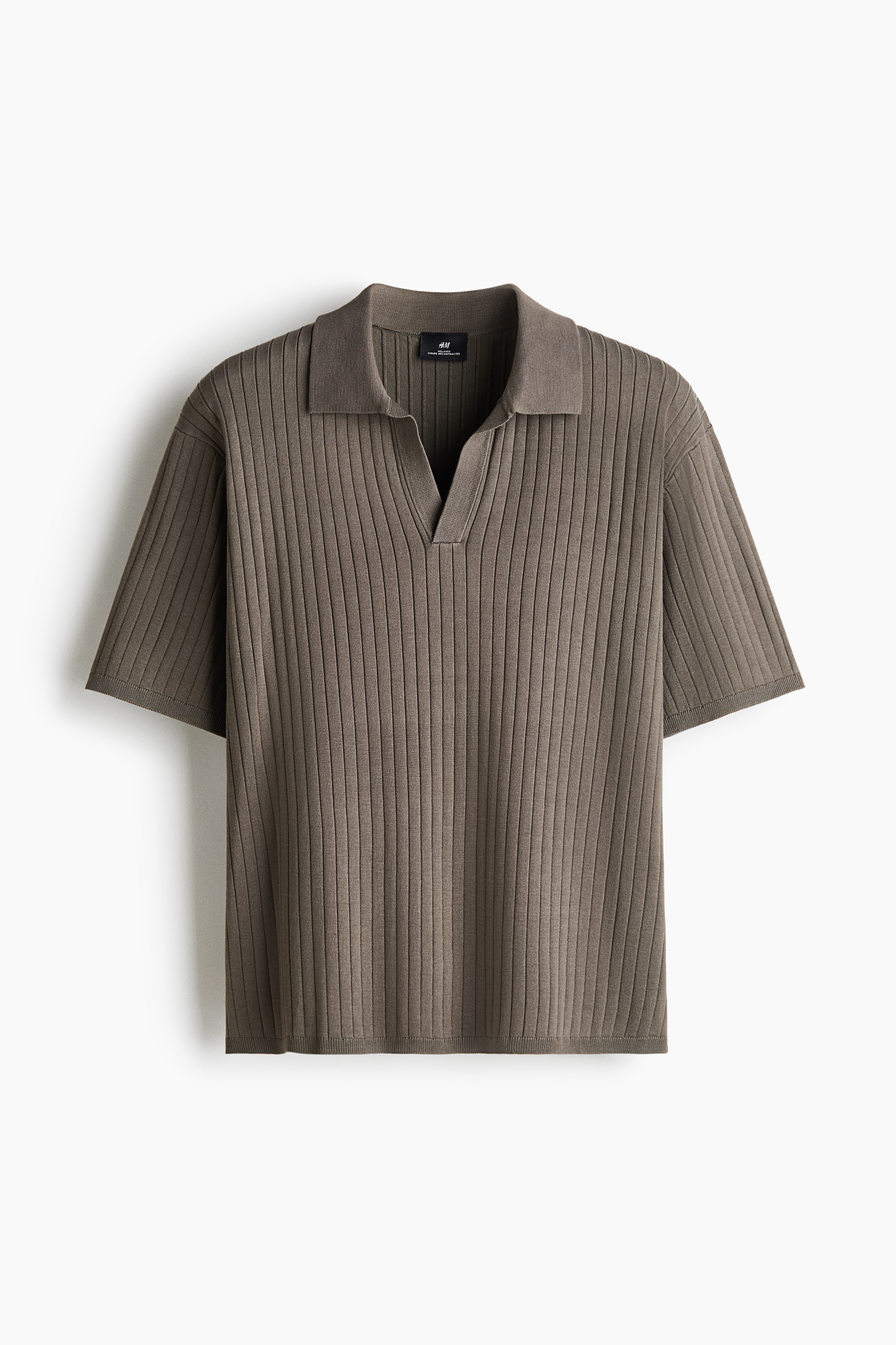 Áo polo dệt kim gân nổi Relaxed Fit