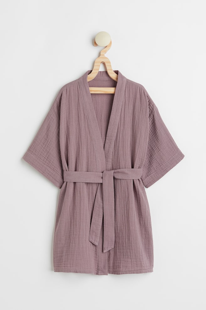 Double-weave cotton dressing gown - Light purple - 1