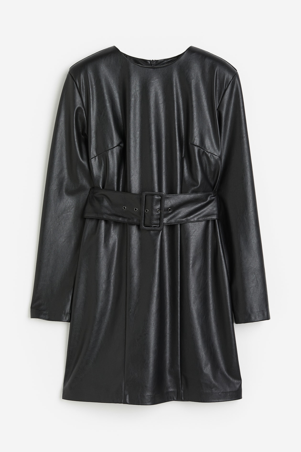 green emerald velvet dress H&M Divided Black Faux Leather Belted Dress- Size XL main image 1