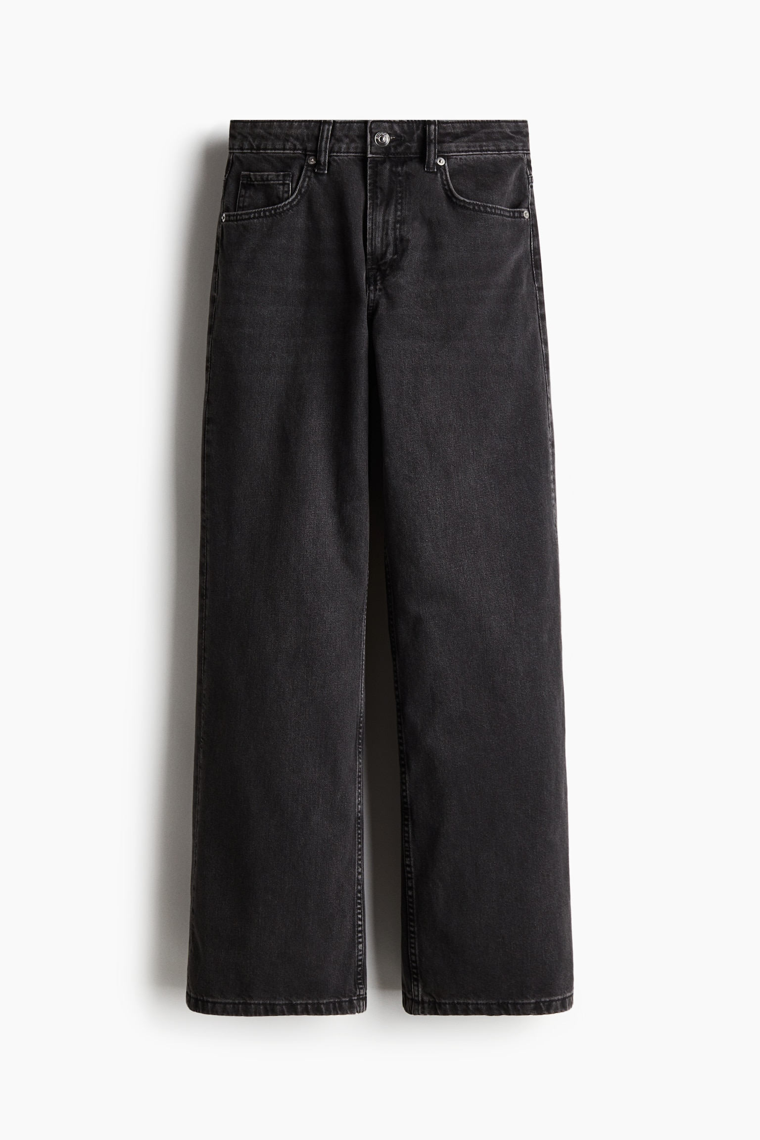 Женские джинсы H&M Bleecker High Rise Wide Leg, цвет: Чёрный