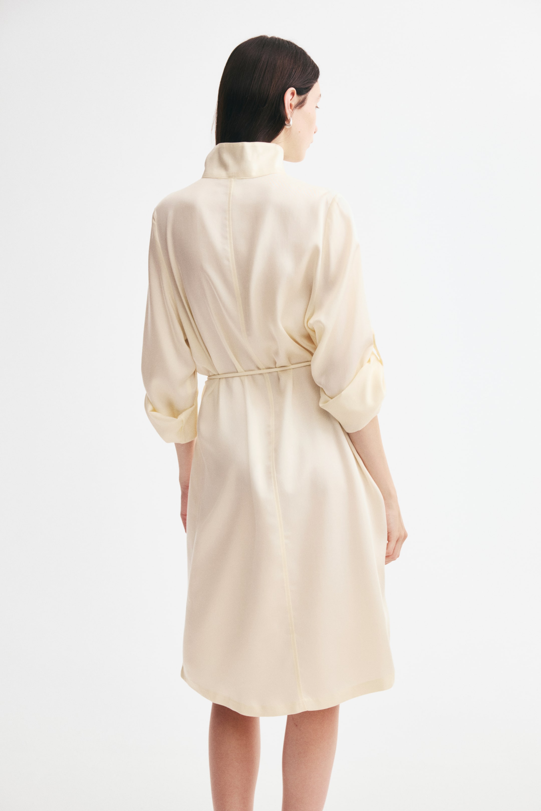 Funnel-Collar Shirt Dress