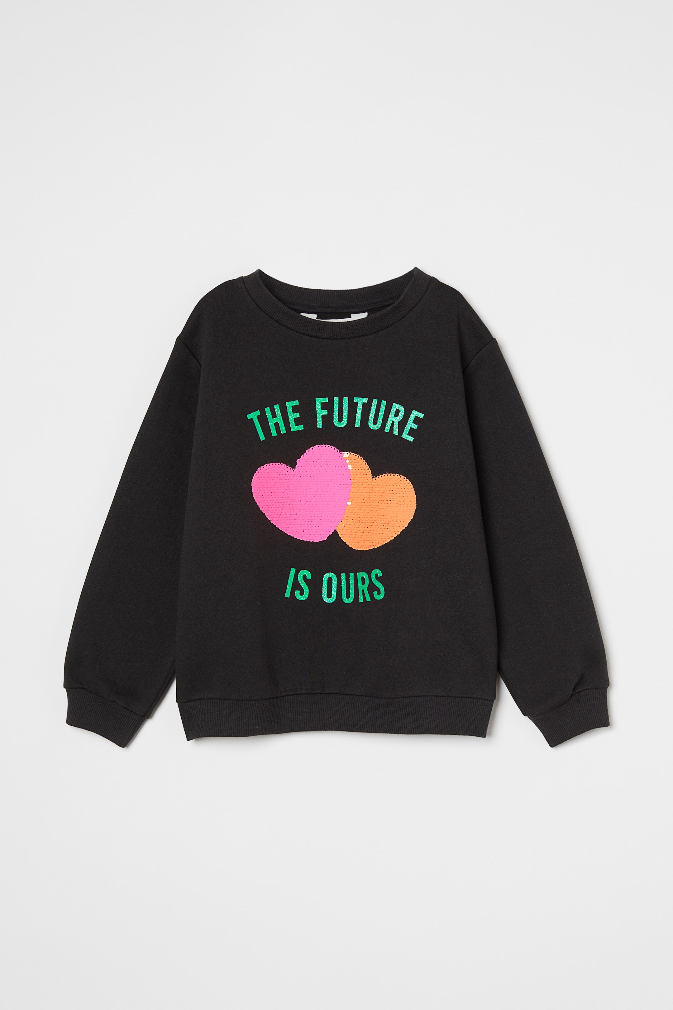 הצגת תמונה גדולה יותר: Sweatshirt - אפור כהה/לבבות - Kids | H&M IL 1