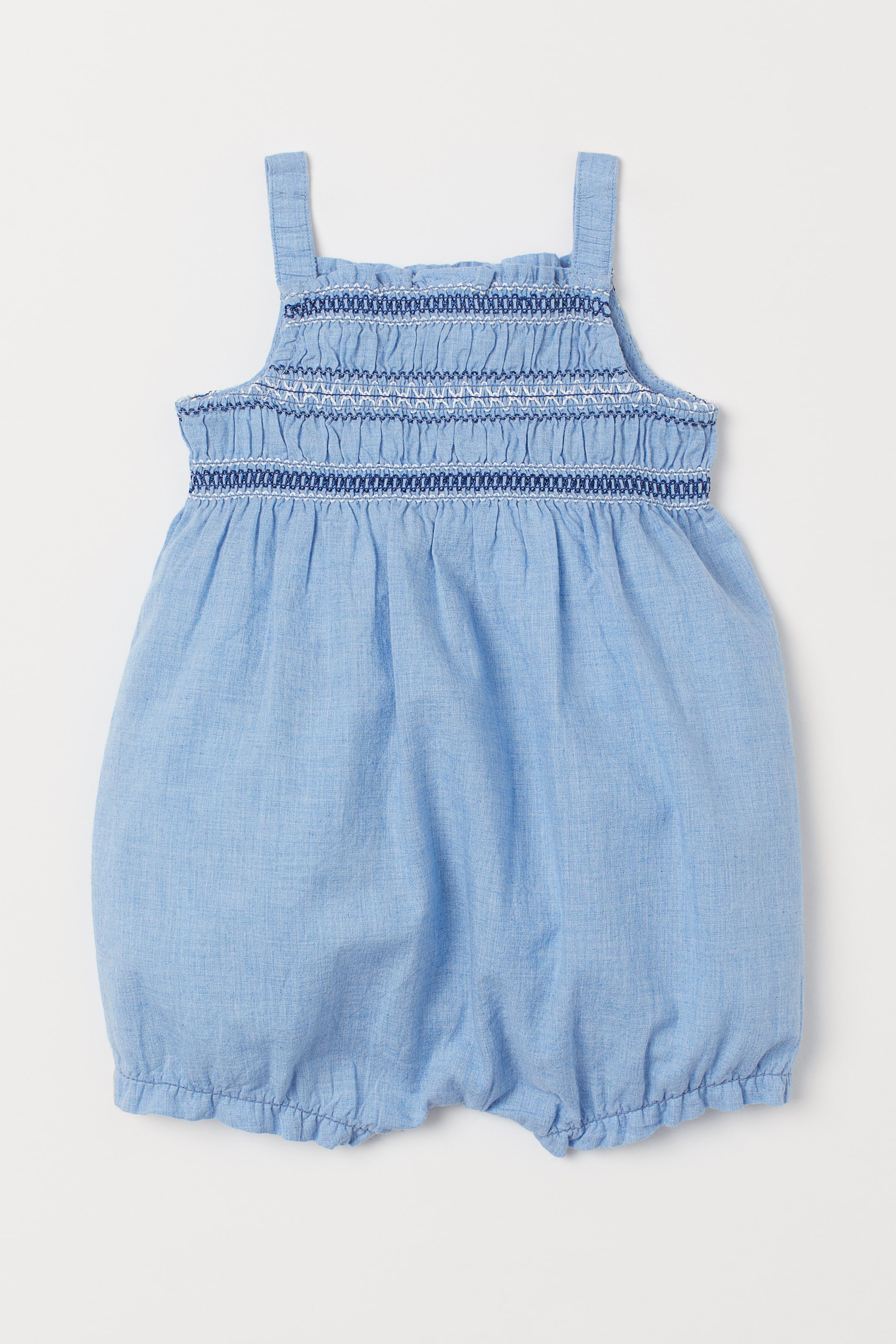 查看大圖: 細肩帶連身褲裝 - 淺藍色/錢布雷薄牛仔布 - Kids | H&M 1