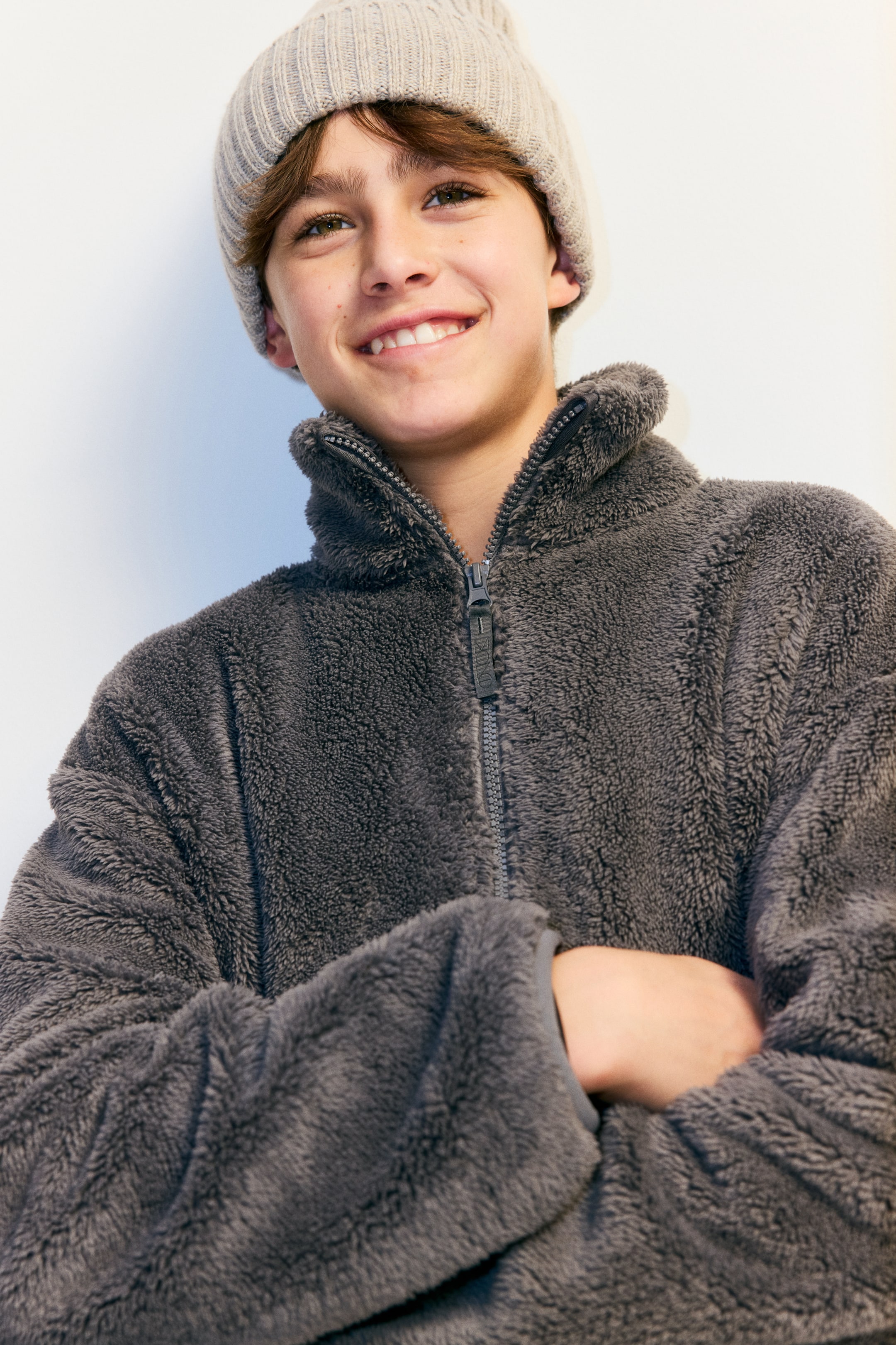 拡大画像を表示: テディスポーツジャケット - ダークグレー - Kids | H&M JP 2