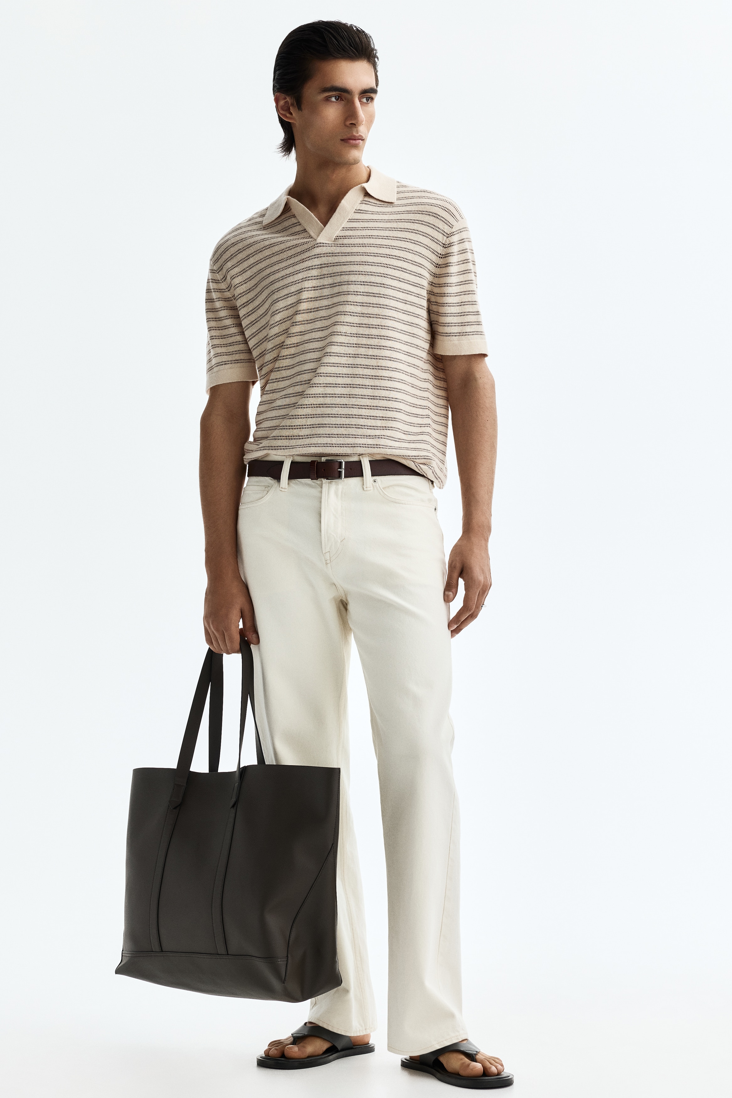 Regular-Fit Linen-Blend Polo Shirt from H&M - $49.99