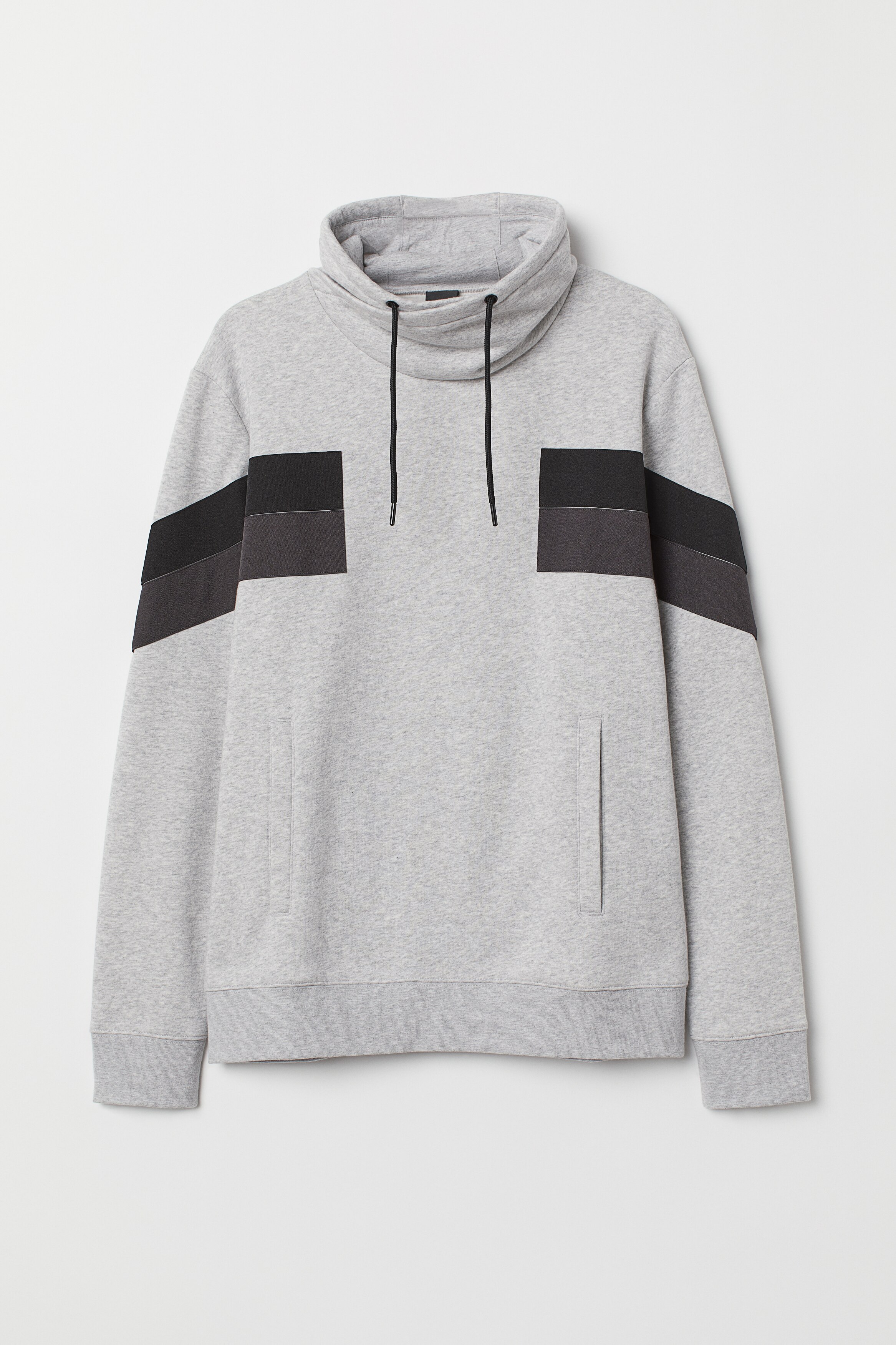 grey funnel neck hoodie