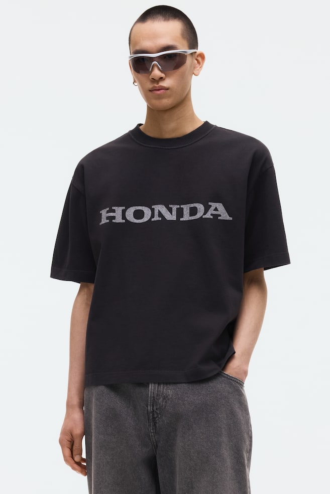 ルーズフィット プリントTシャツ - ブラック／HONDA/ブラック／Honda - 4