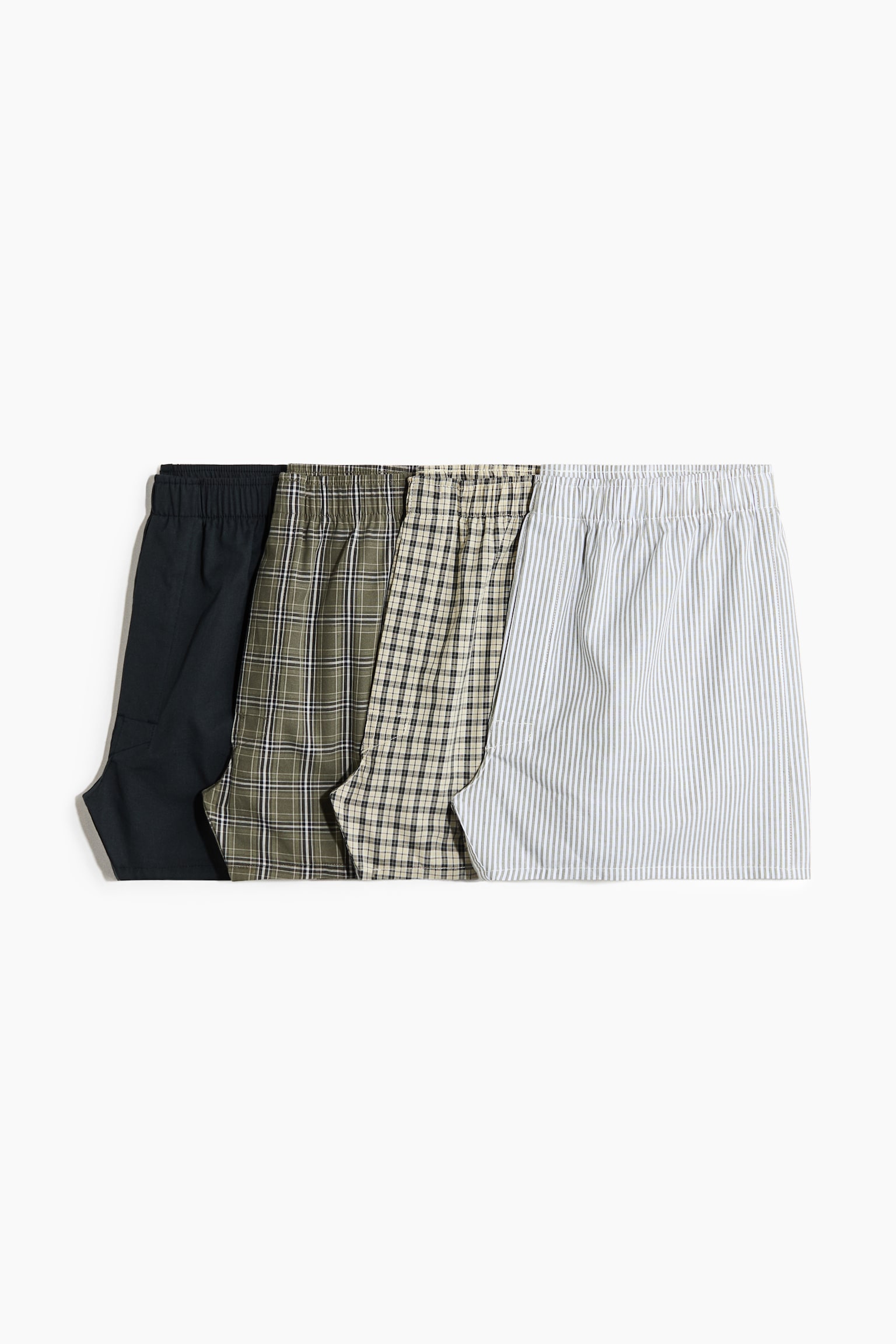 Boxer in tessuto 4 pezzi - Khaki green/Checked/Blu scuro/quadri/Azzurro/blu scuro/Verde kaki/quadri/Rosso/quadri/Nero/quadri/Bordeaux/quadri/Grigio/nero/Nero/bianco quadri/Nero/grigio/Turchese scuro/quadri/Giallo chiaro/quadri