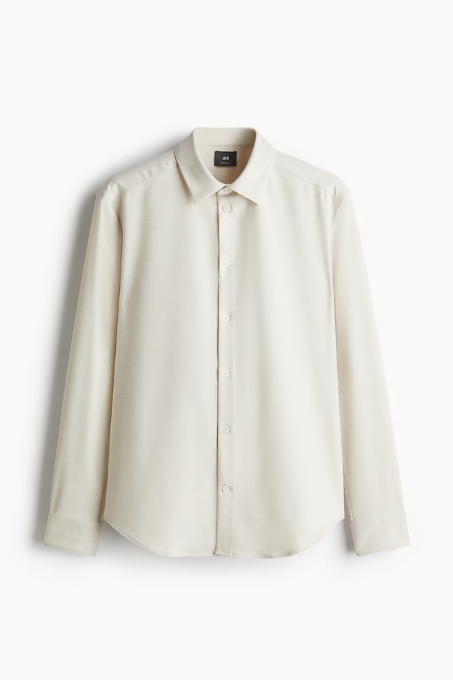 Regular Fit Twill Shirt - White/Beige - 1