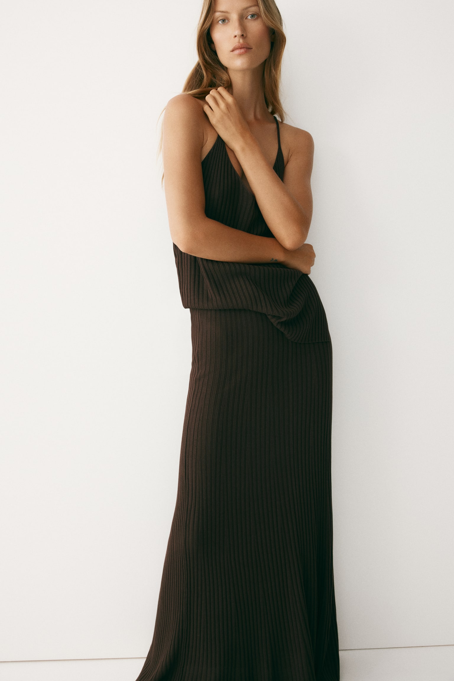 Rib-knit viscose skirt - 4