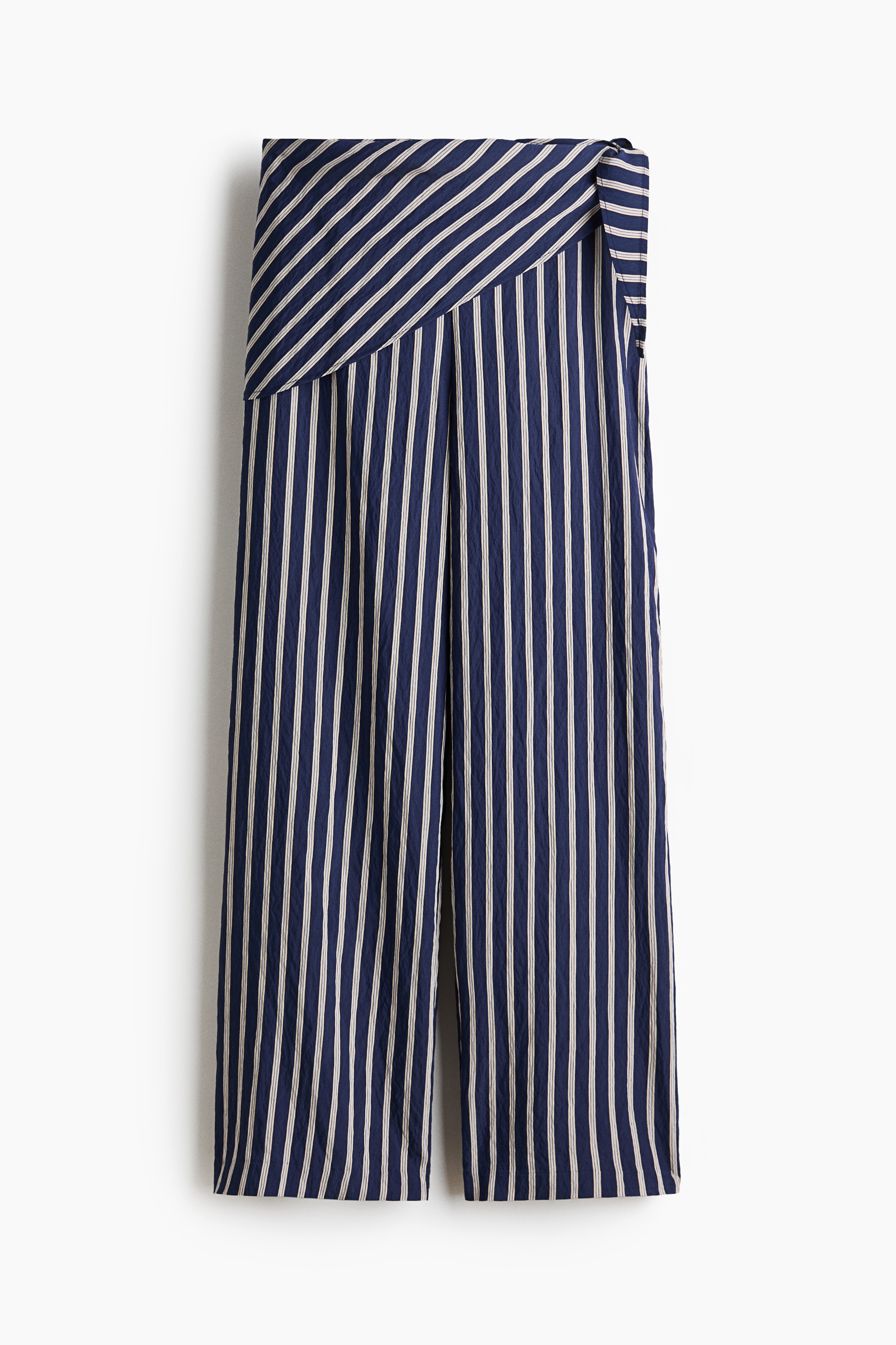 Pantalone na navlačenje s ukrasnim slojem - Teget/pruge