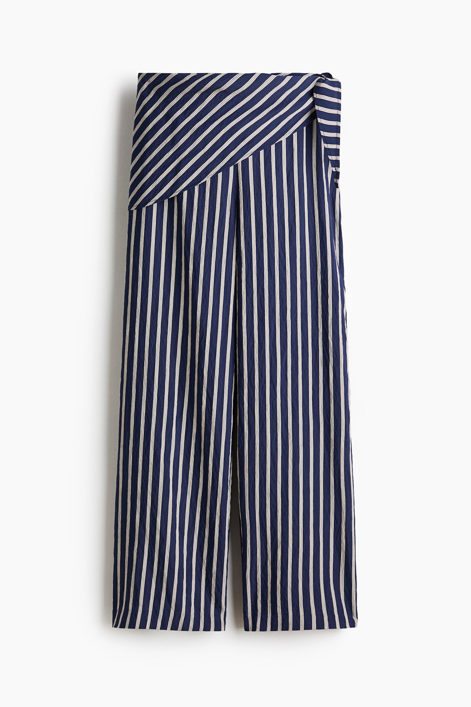Şal Detaylı Pull-on Pantolon - Lacivert/Çizgili - 1