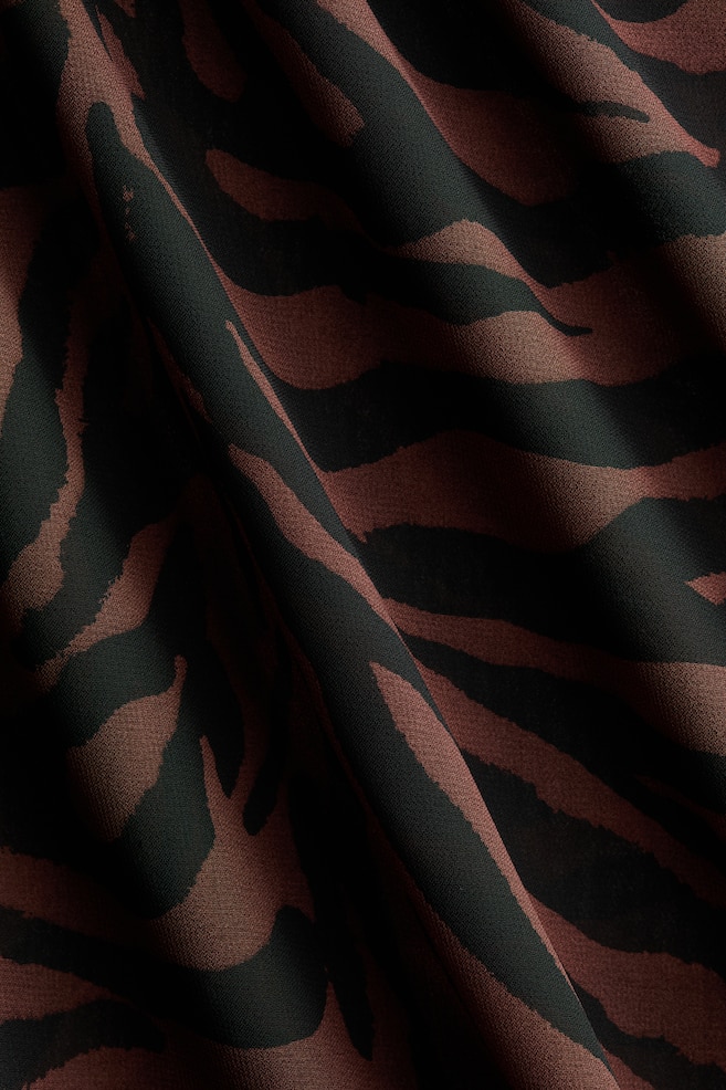 Sheer Slip Dress - Dark brown/zebra print - 4