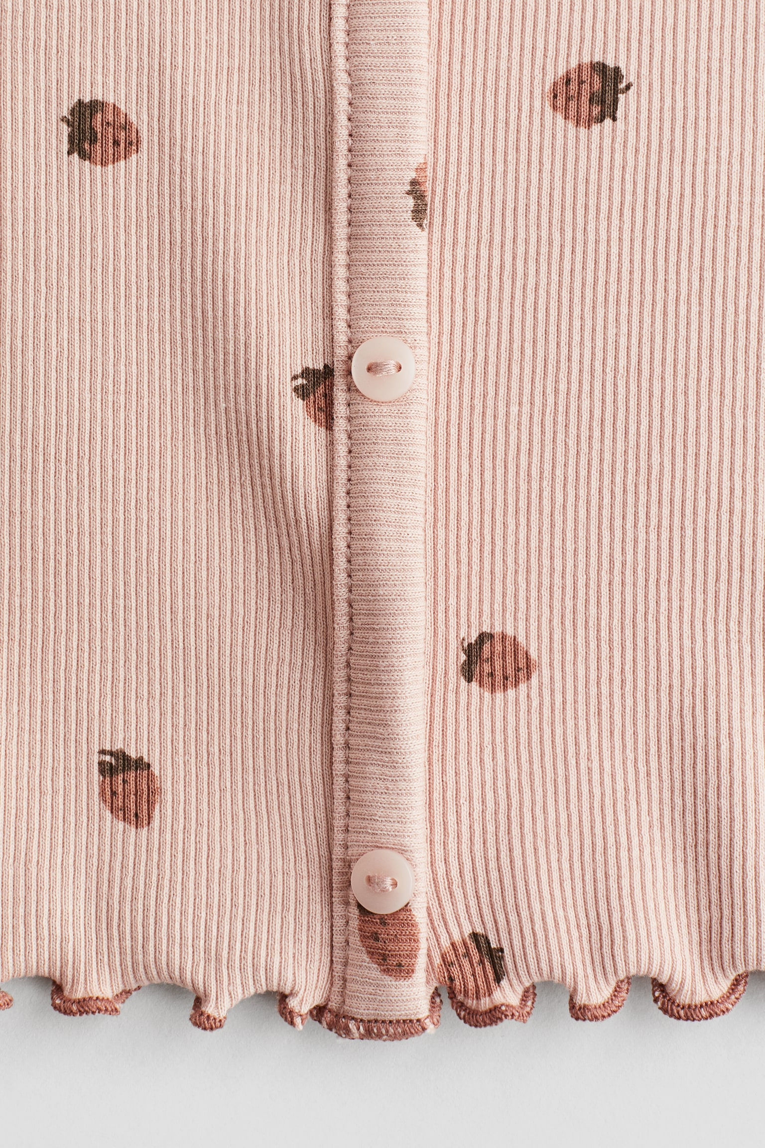 Ribbed cotton t-shirt - Light pink/Strawberries/White/Floral/Black - 4