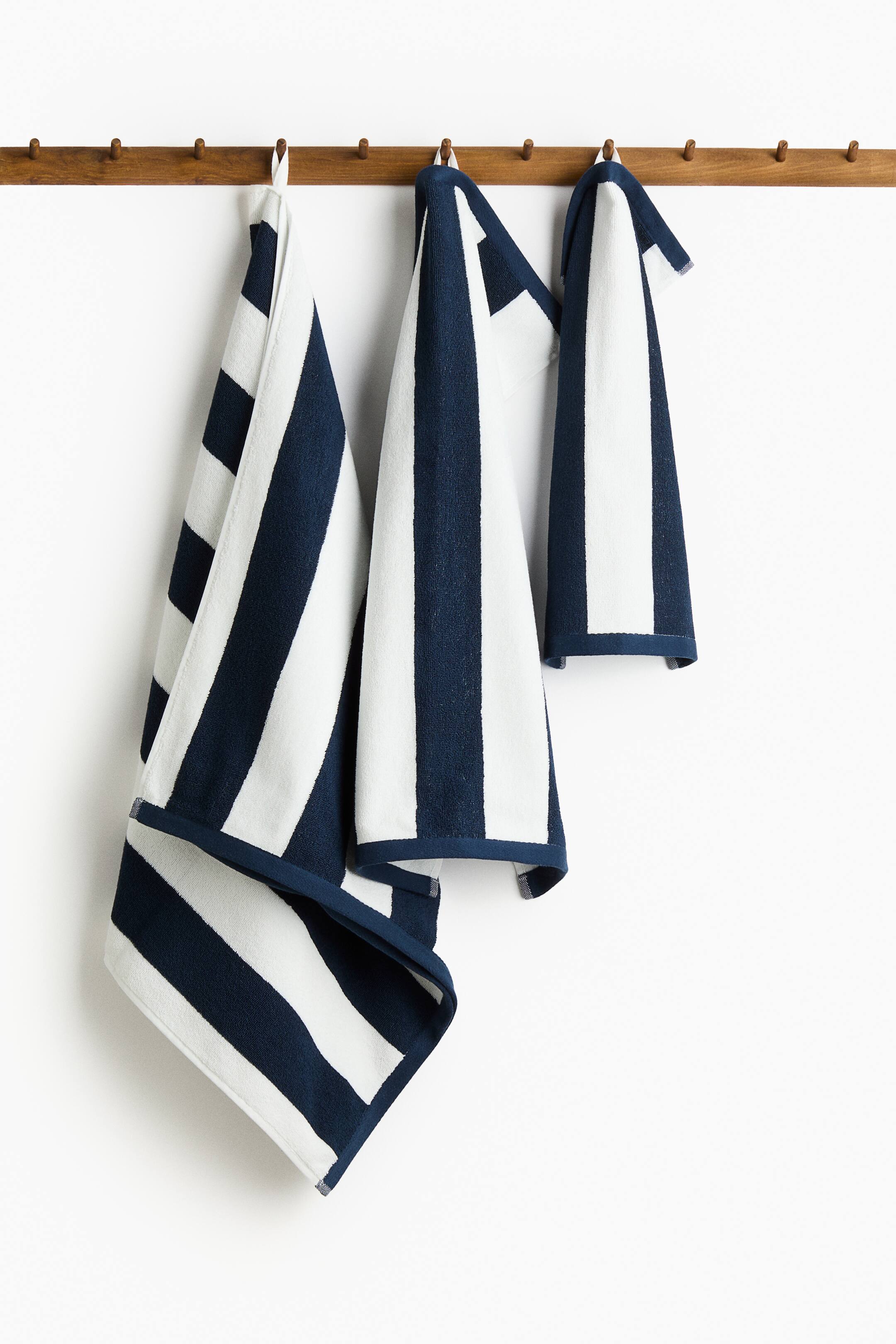 View larger image: Bath towel - Navy blue/Striped - Home All | H&M GB 2