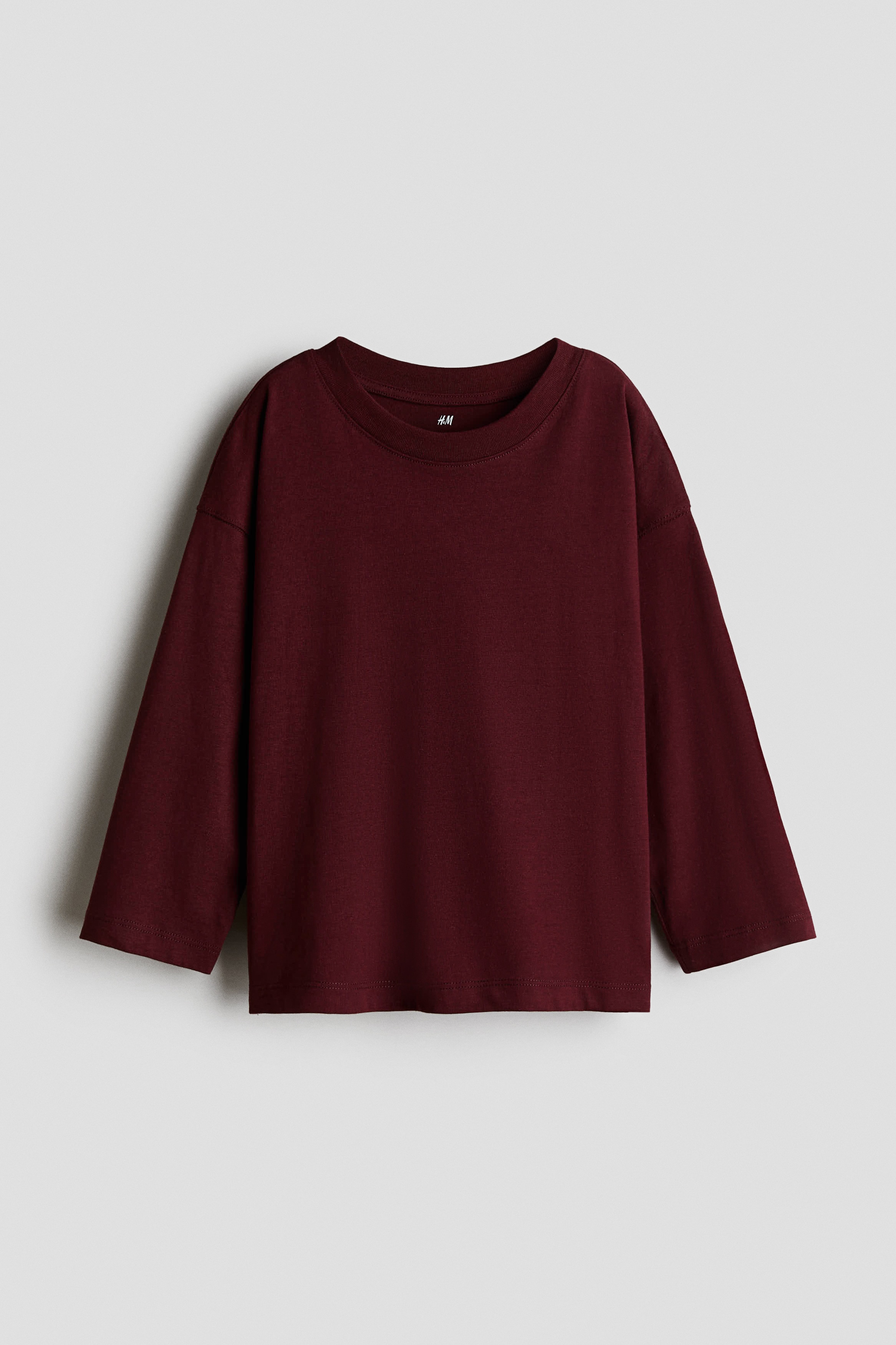 H & M - 長袖コットンTシャツ - レッド H & M - 長袖コットンTシャツ - レッド