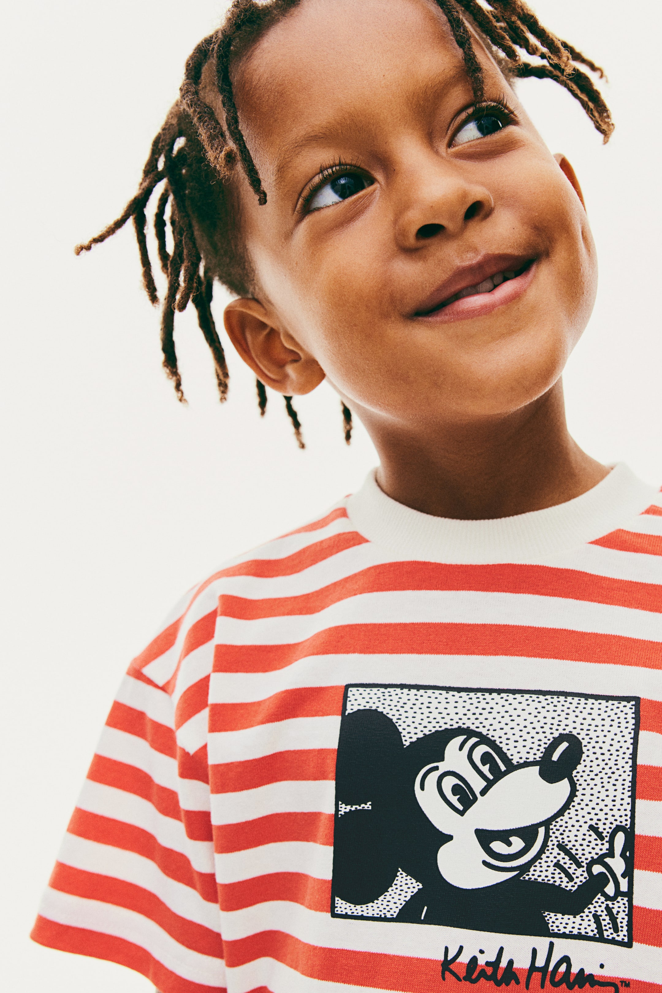 Printed T-shirt - Cream/Striped - Kids | H&M GB 3