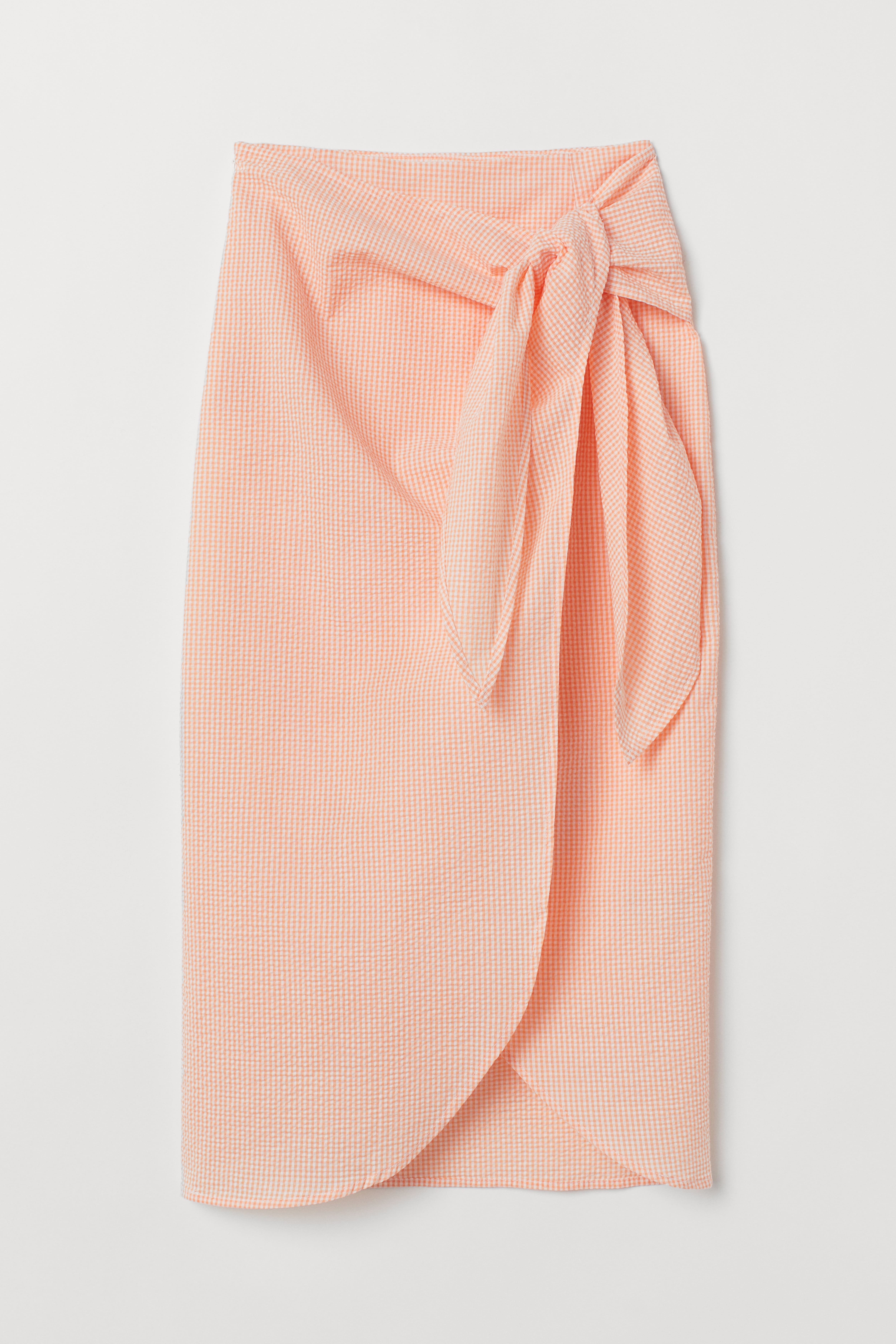 Seersucker Skirt Light orange Ladies H M US