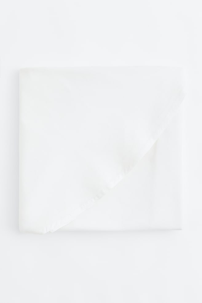 Round cotton tablecloth - White - 1