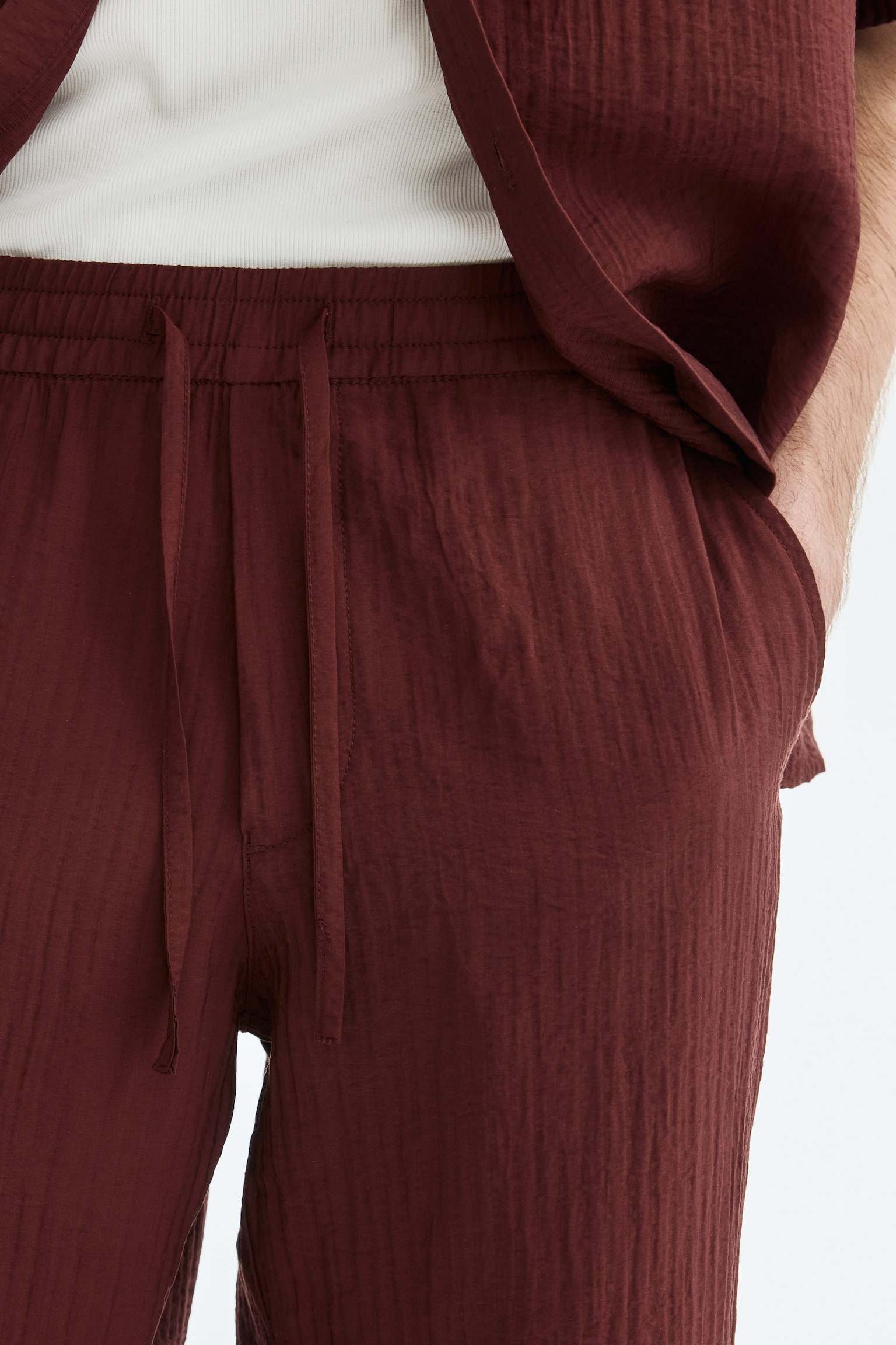 Quần dài vân nổi Relaxed Fit - Màu đỏ rượu/Màu trắng/Màu đen/Màu xanh kaki - 6