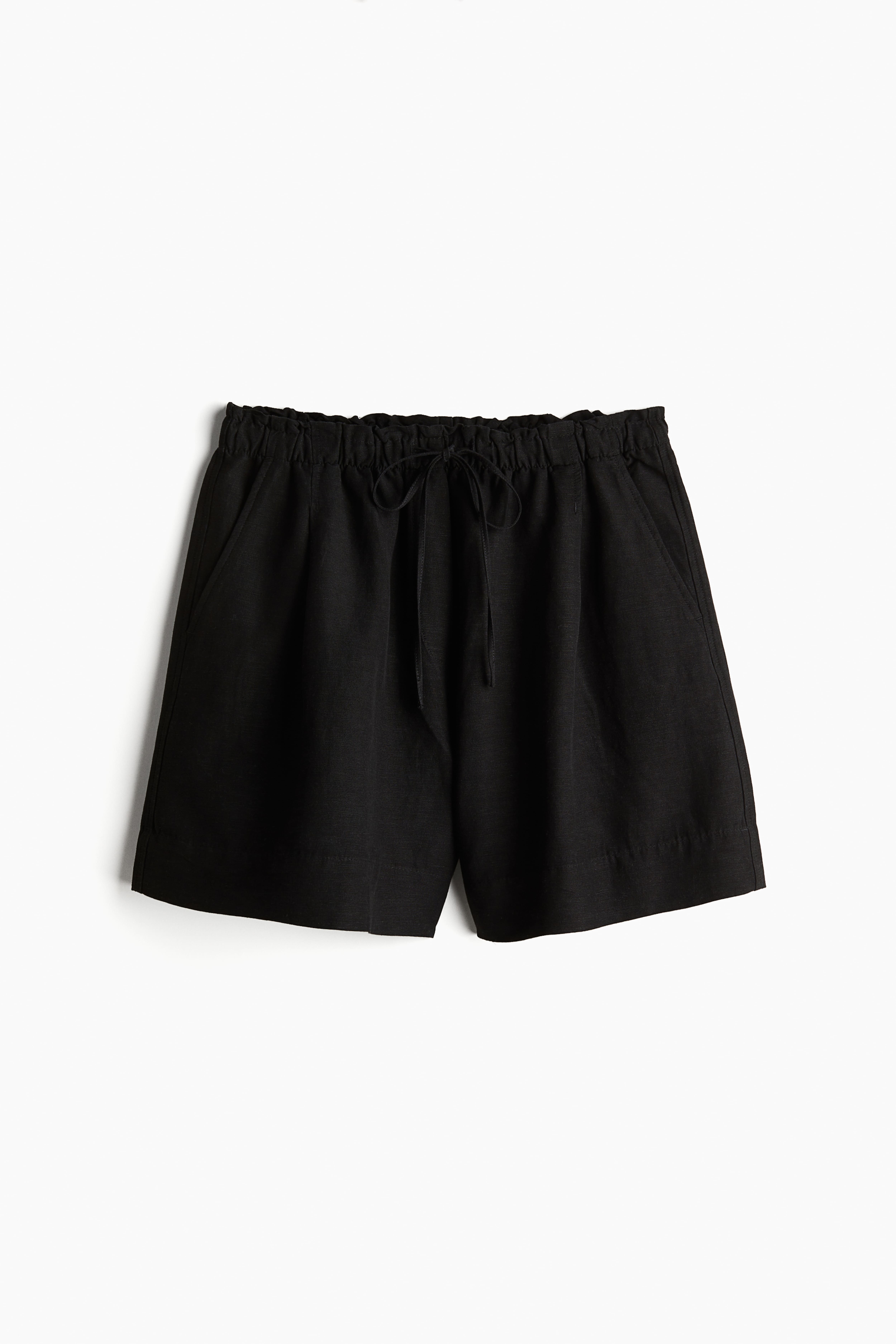 Linen blend pull on shorts