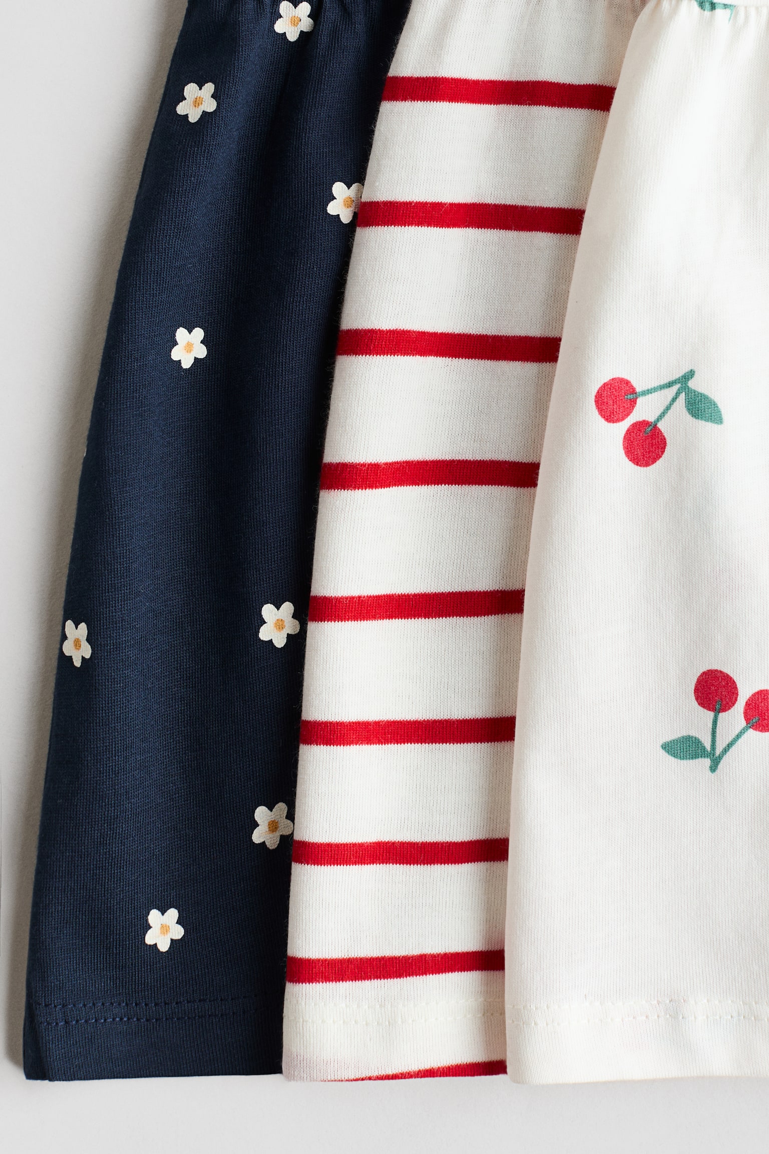 3-pack printed cotton dresses - Navy blue/Cherries - 2