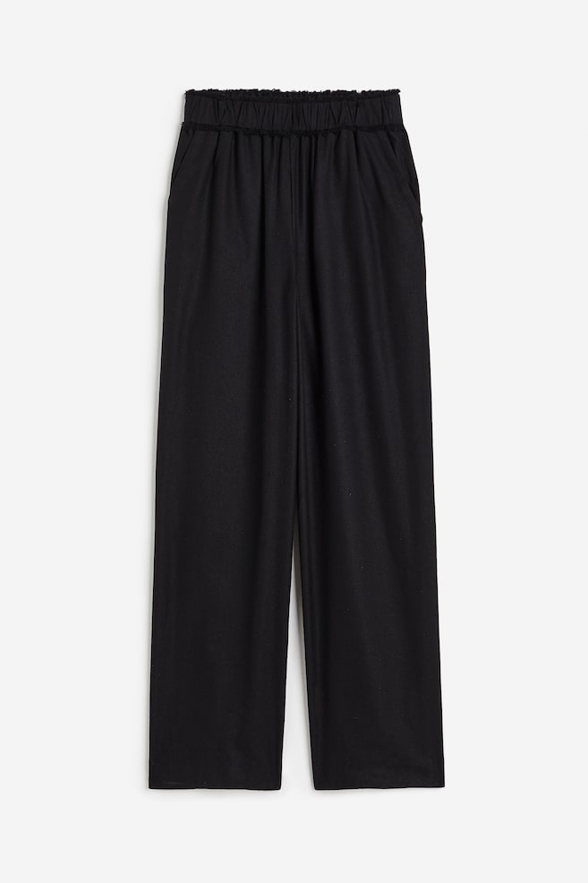 Silk pull-on trousers - Black/White - 2